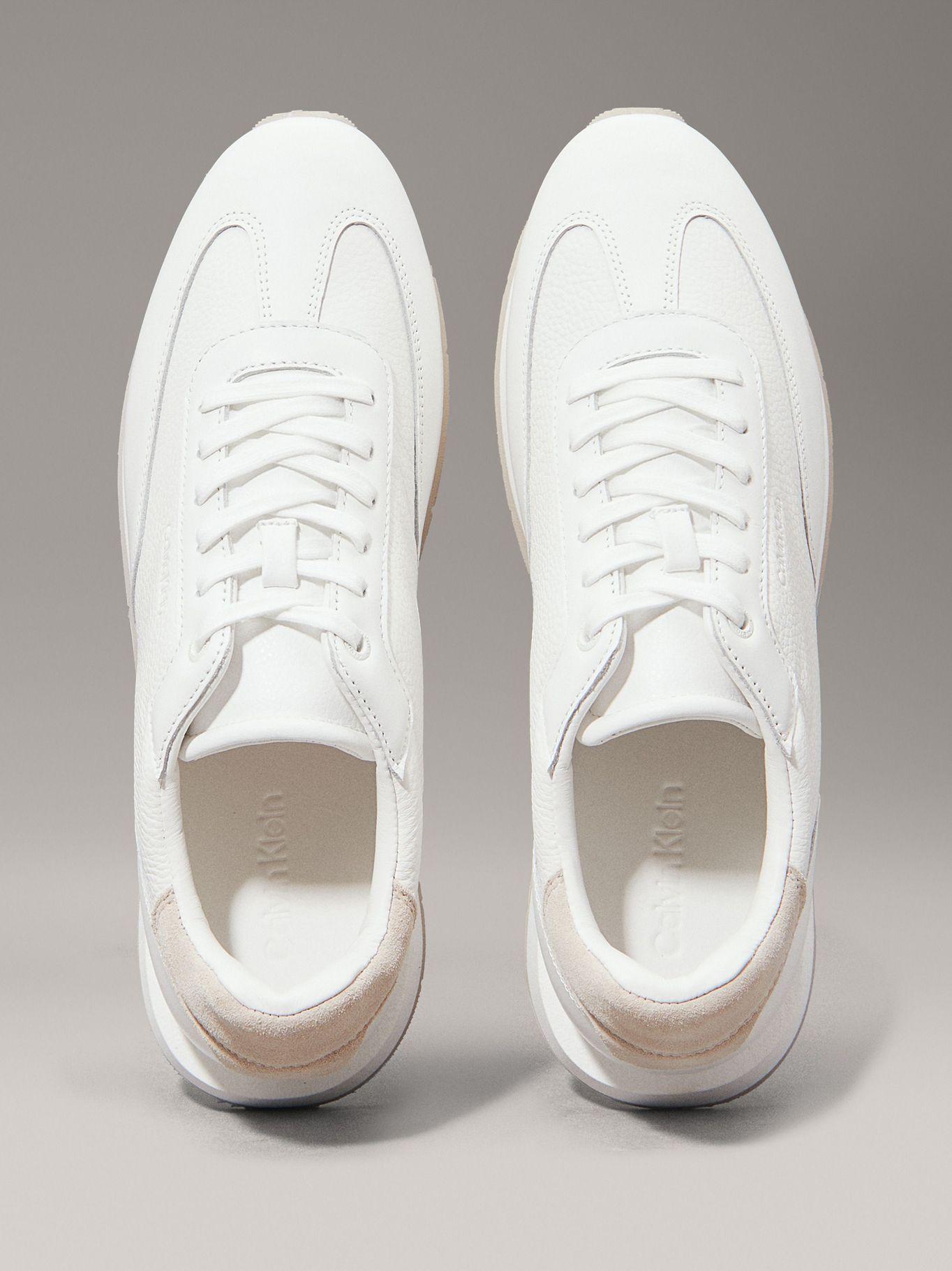 Zapatilla de Cuero Textured Lace Up Blanco Calvin Klein-2