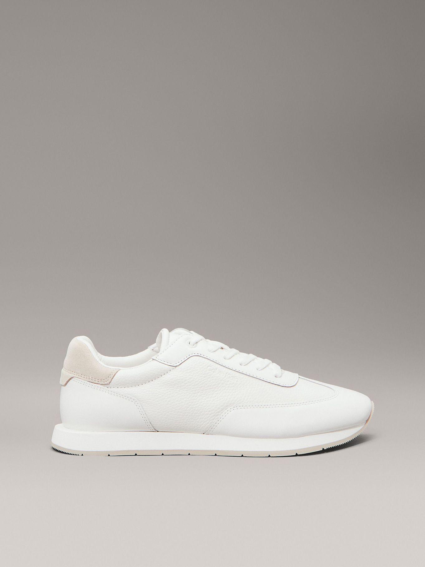 Zapatilla de Cuero Textured Lace Up Blanco Calvin Klein-4