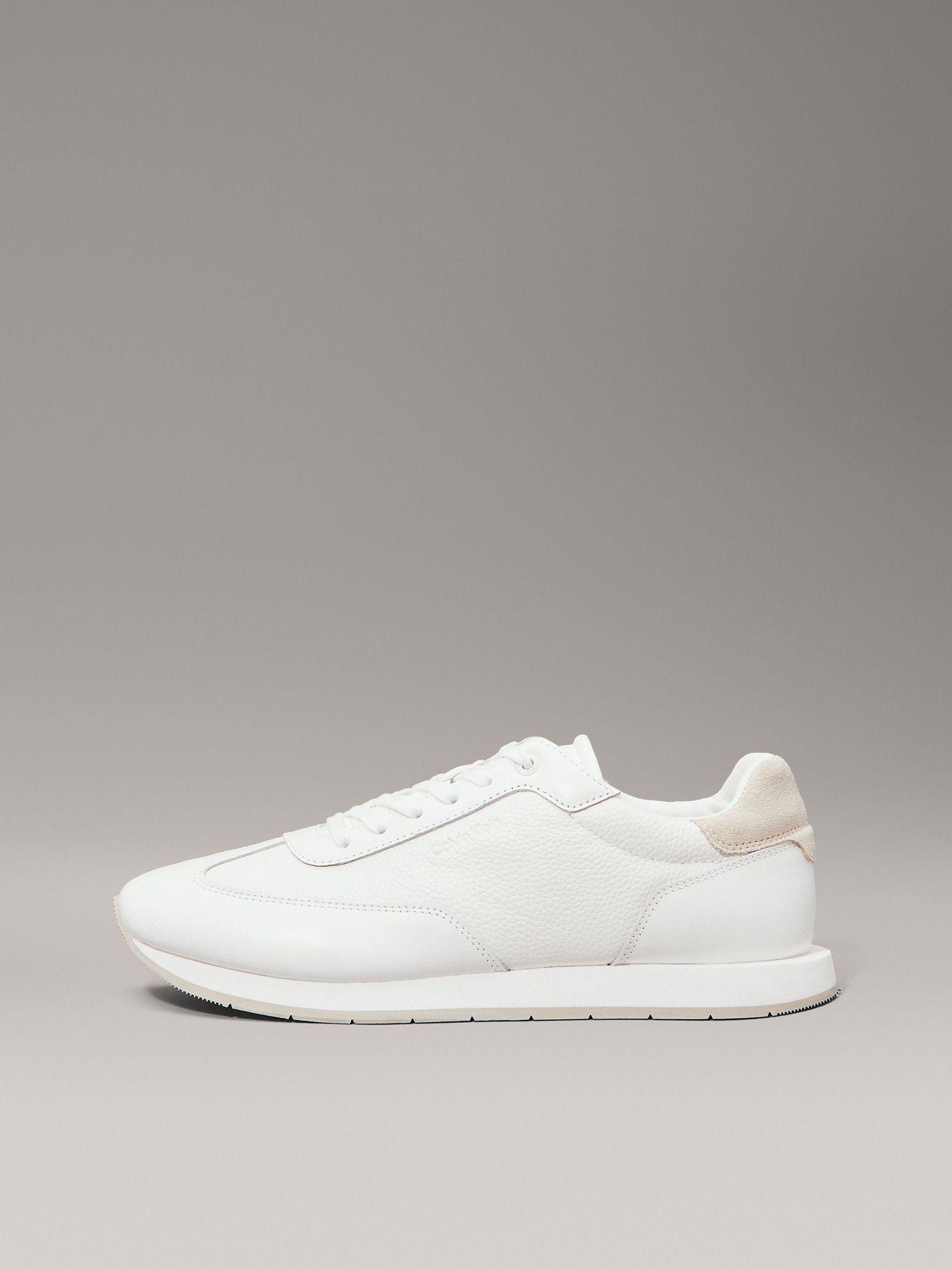 Zapatilla de Cuero Textured Lace Up Blanco Calvin Klein-5