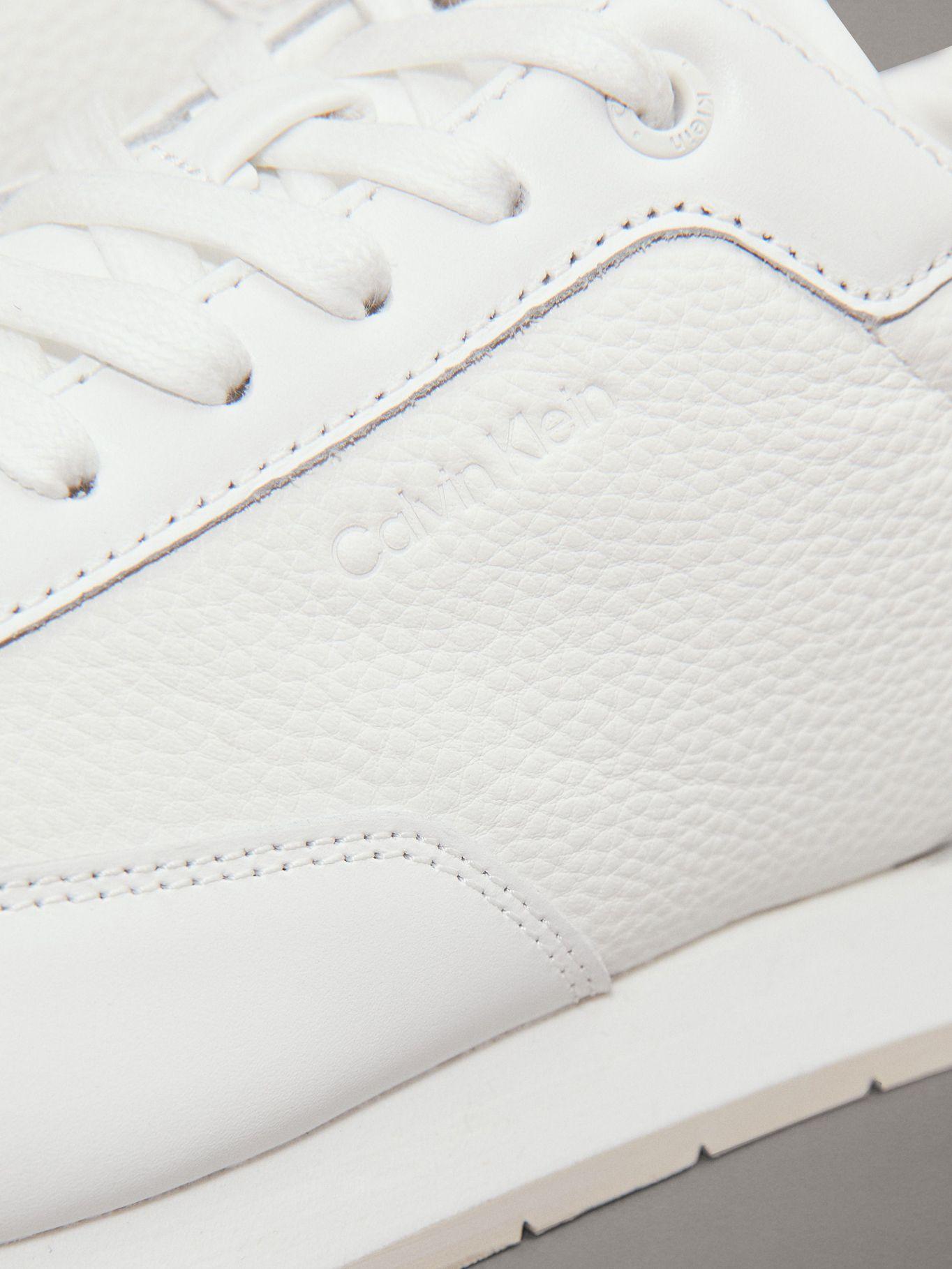 Zapatilla de Cuero Textured Lace Up Blanco Calvin Klein-6