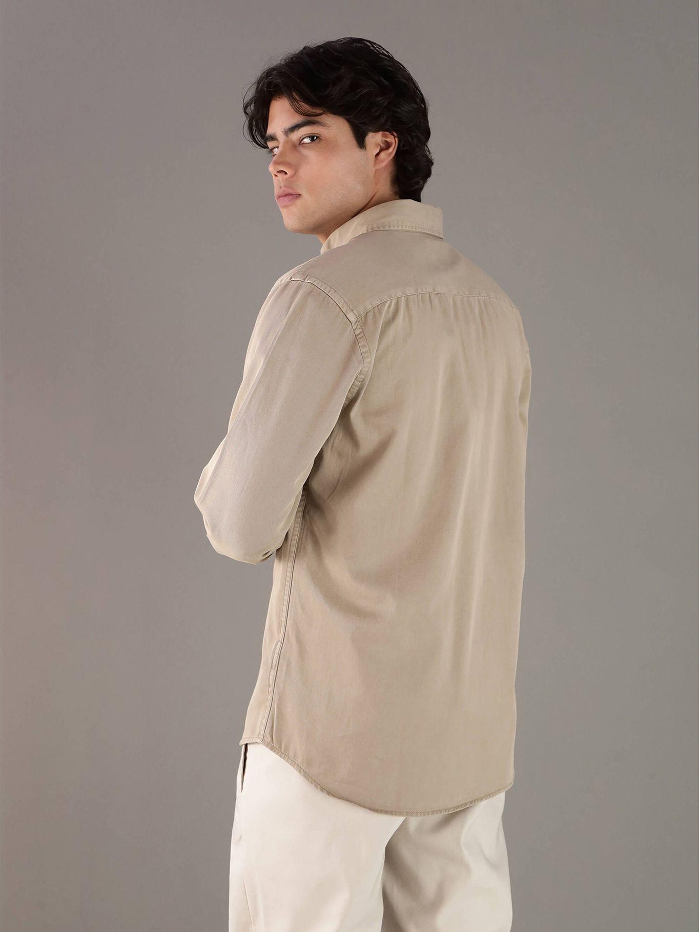 Camisa Garment Dyed Beige Calvin Klein-2