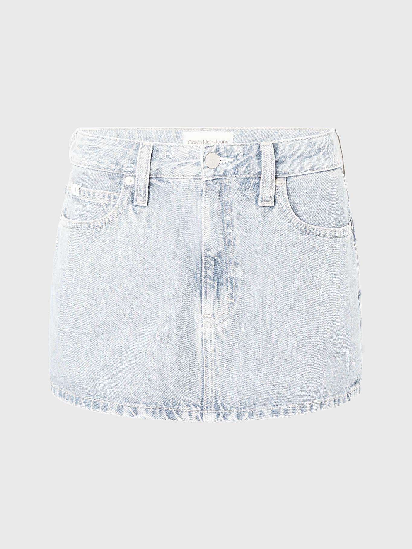 Minifalda denim de tiro alto Blanco Calvin Klein-4