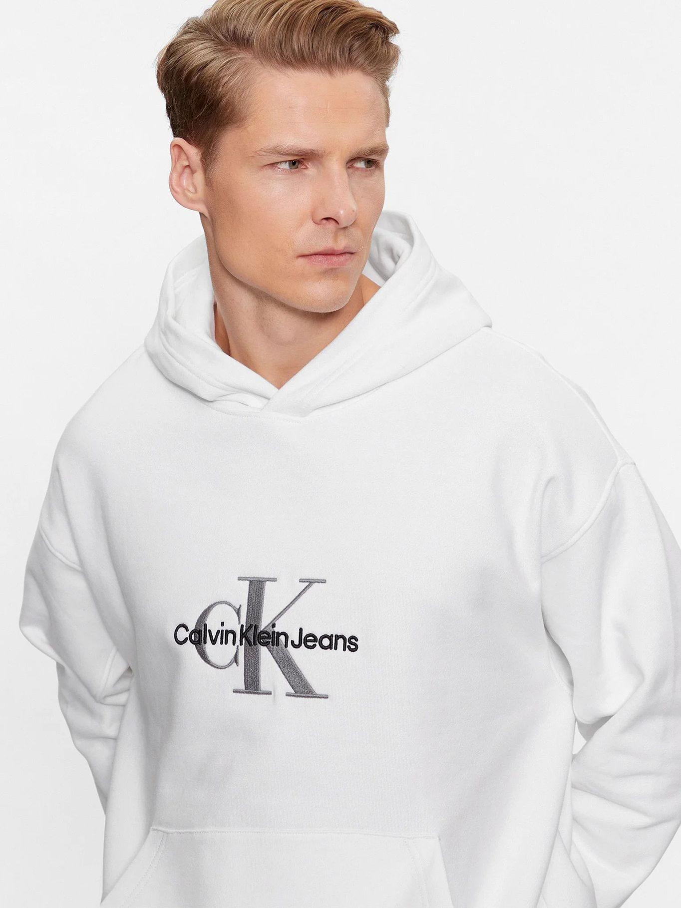 Polerón con Gorro Archival Monologo Blanco Calvin Klein-3