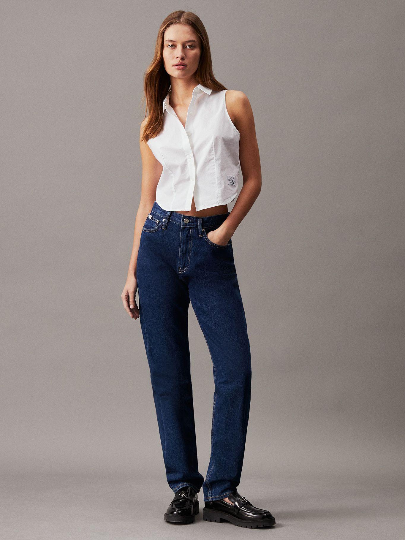 Blusa Woven Label Blanco Calvin Klein-1