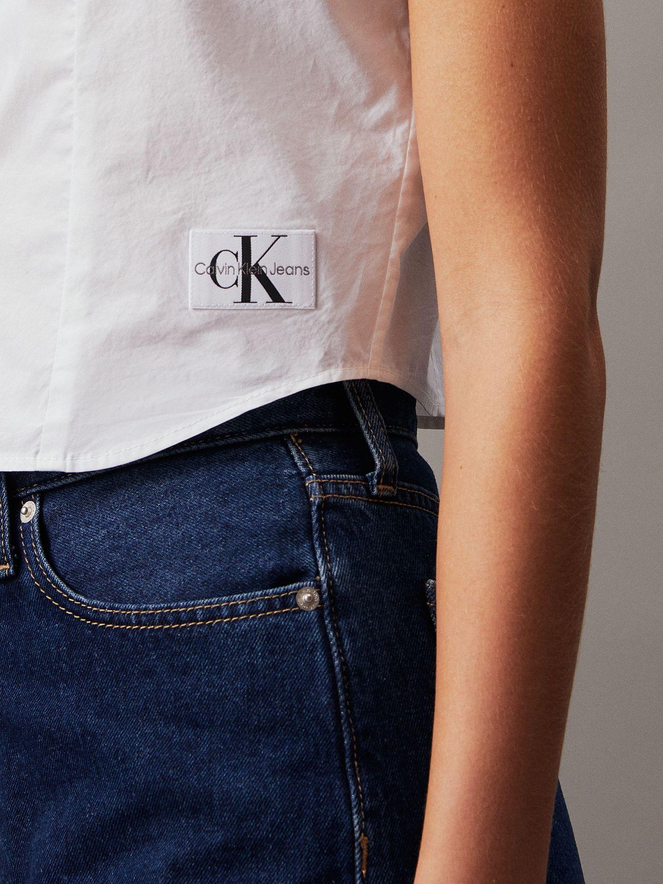 Blusa Woven Label Blanco Calvin Klein-4