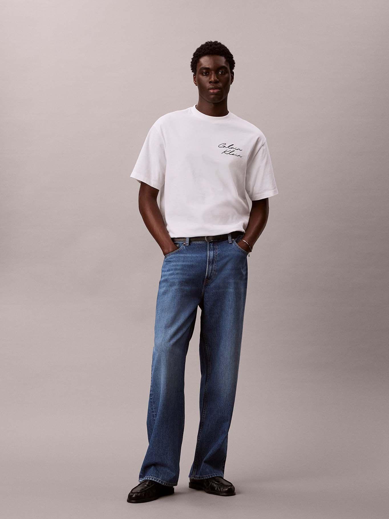 Polera con Estampado De Gráfico Blanco Calvin Klein-1