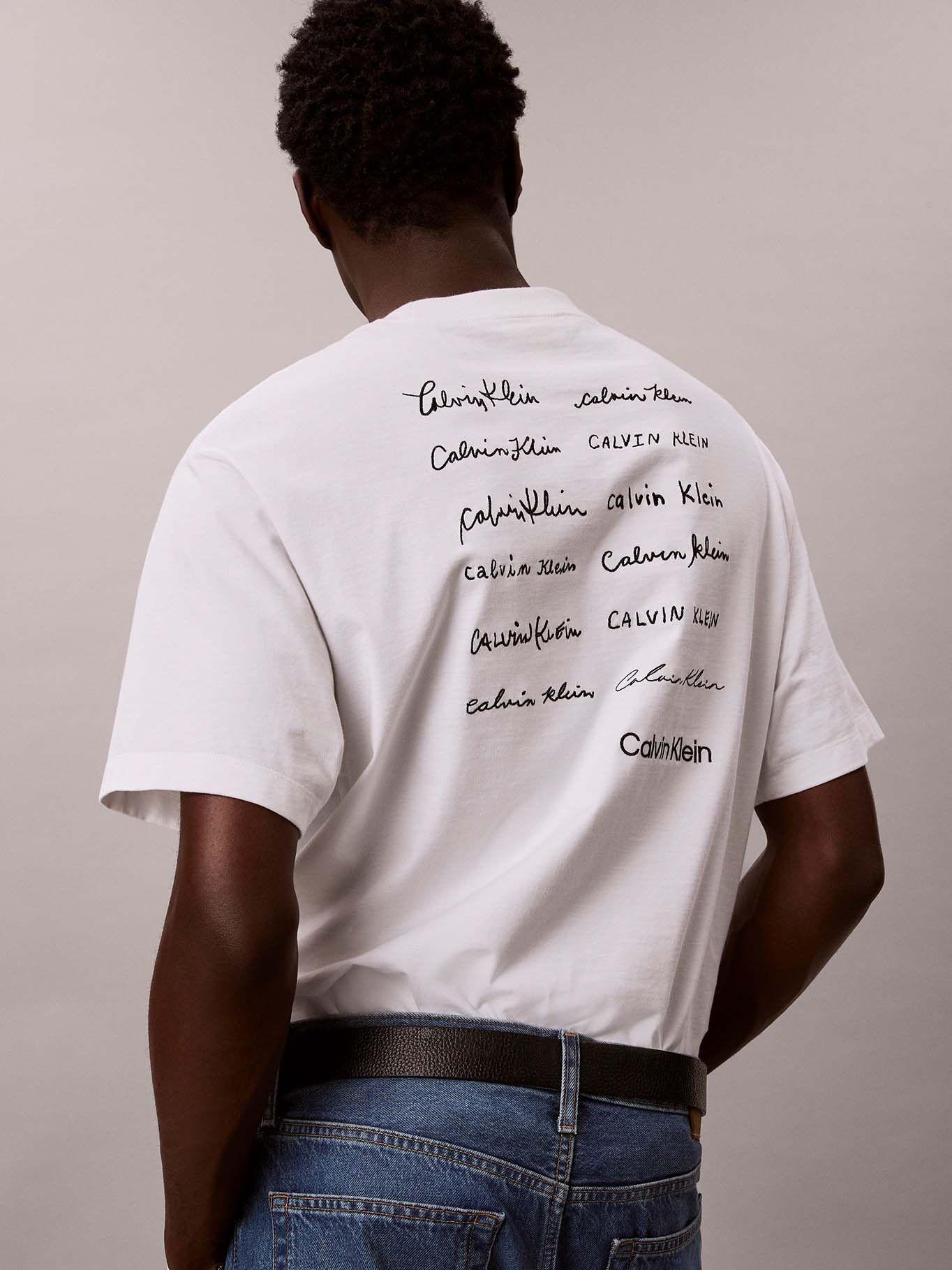 Polera con Estampado De Gráfico Blanco Calvin Klein-5