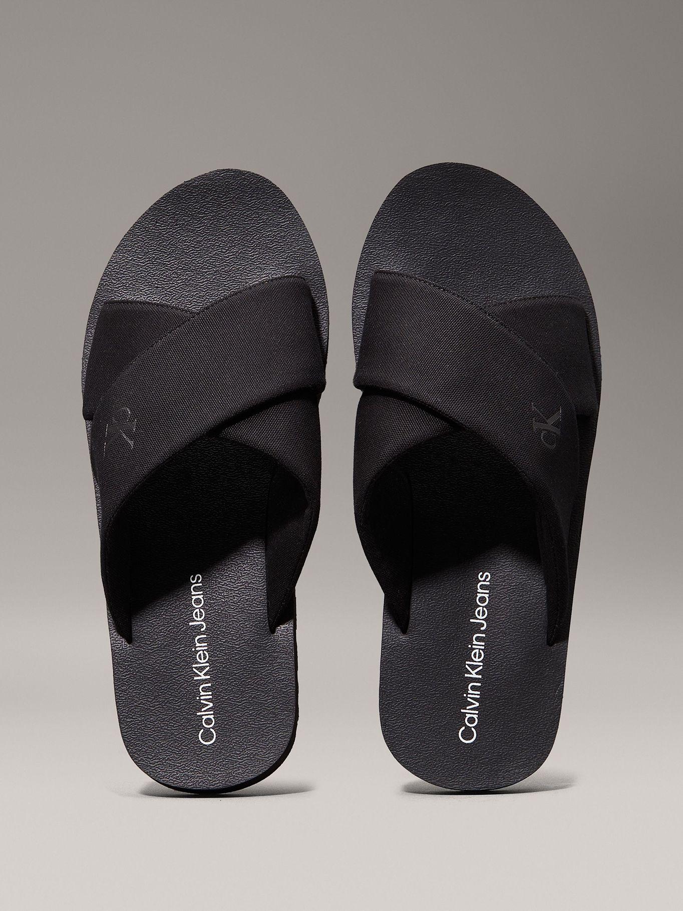 Sandalias de lona Cross Negro Calvin Klein-2