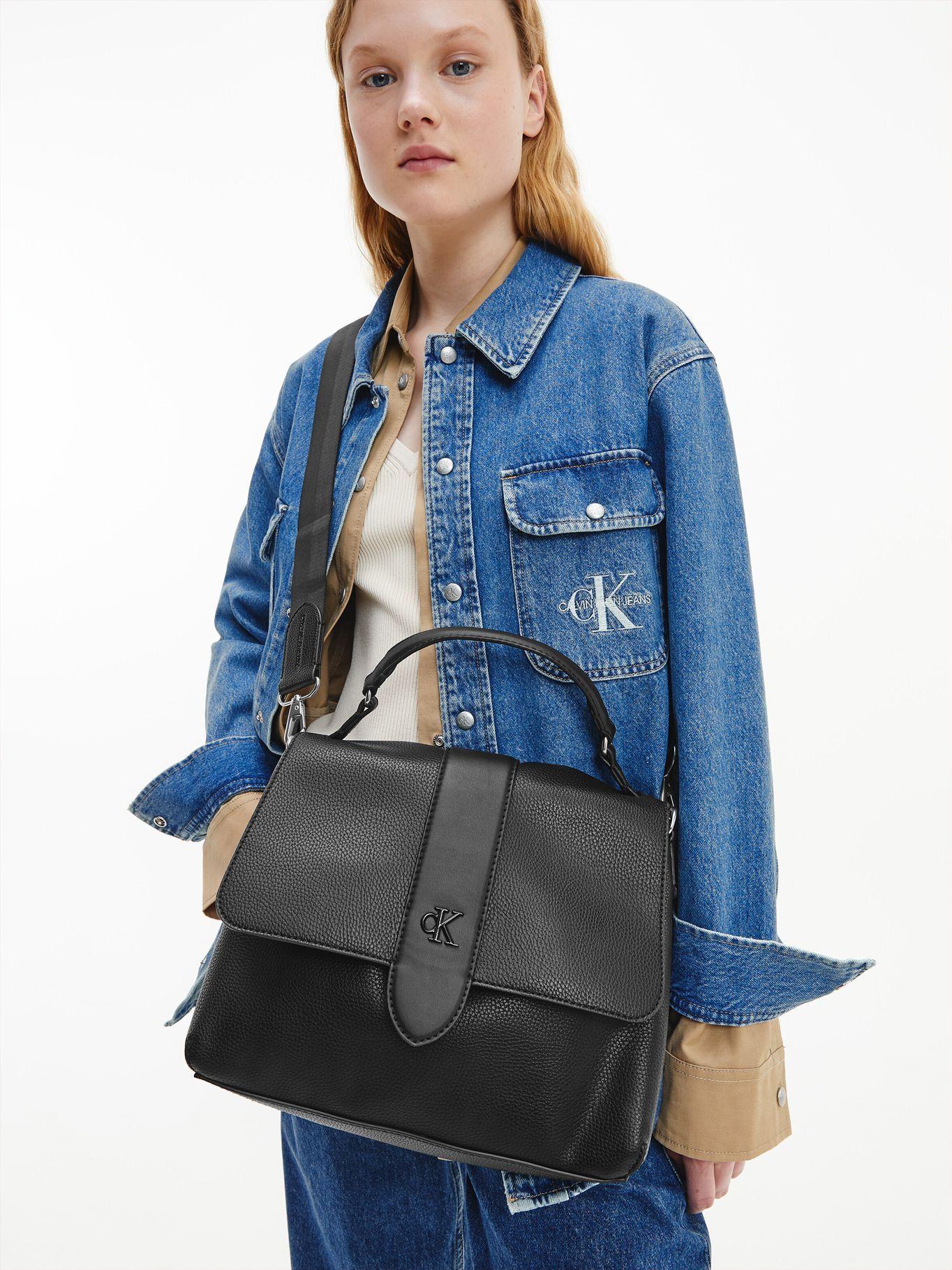 Cartera Satchel CKJ Mono Negro Calvin Klein Mujer-3