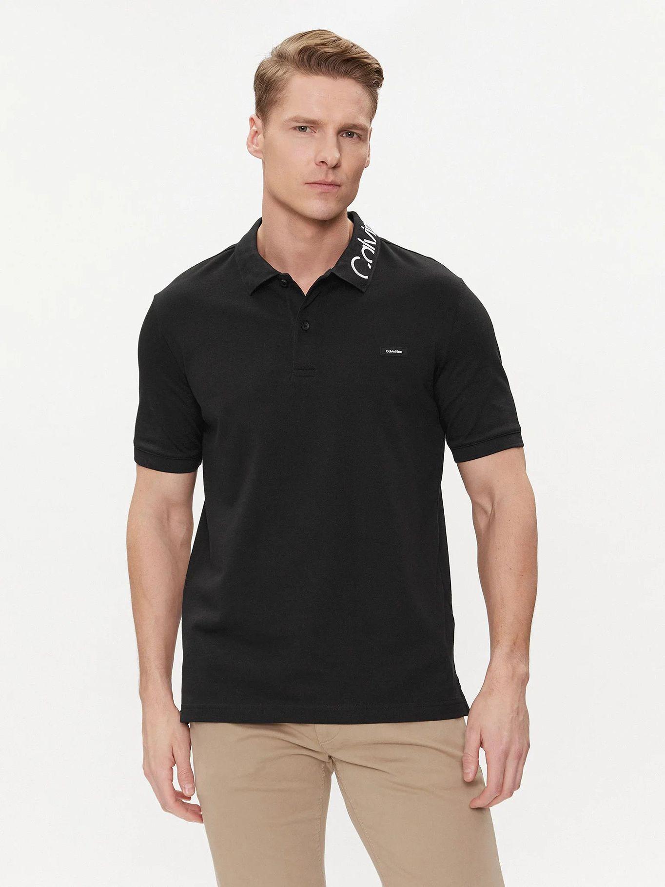 Polo Stretch Embroid Logo Negro Calvin Klein-0