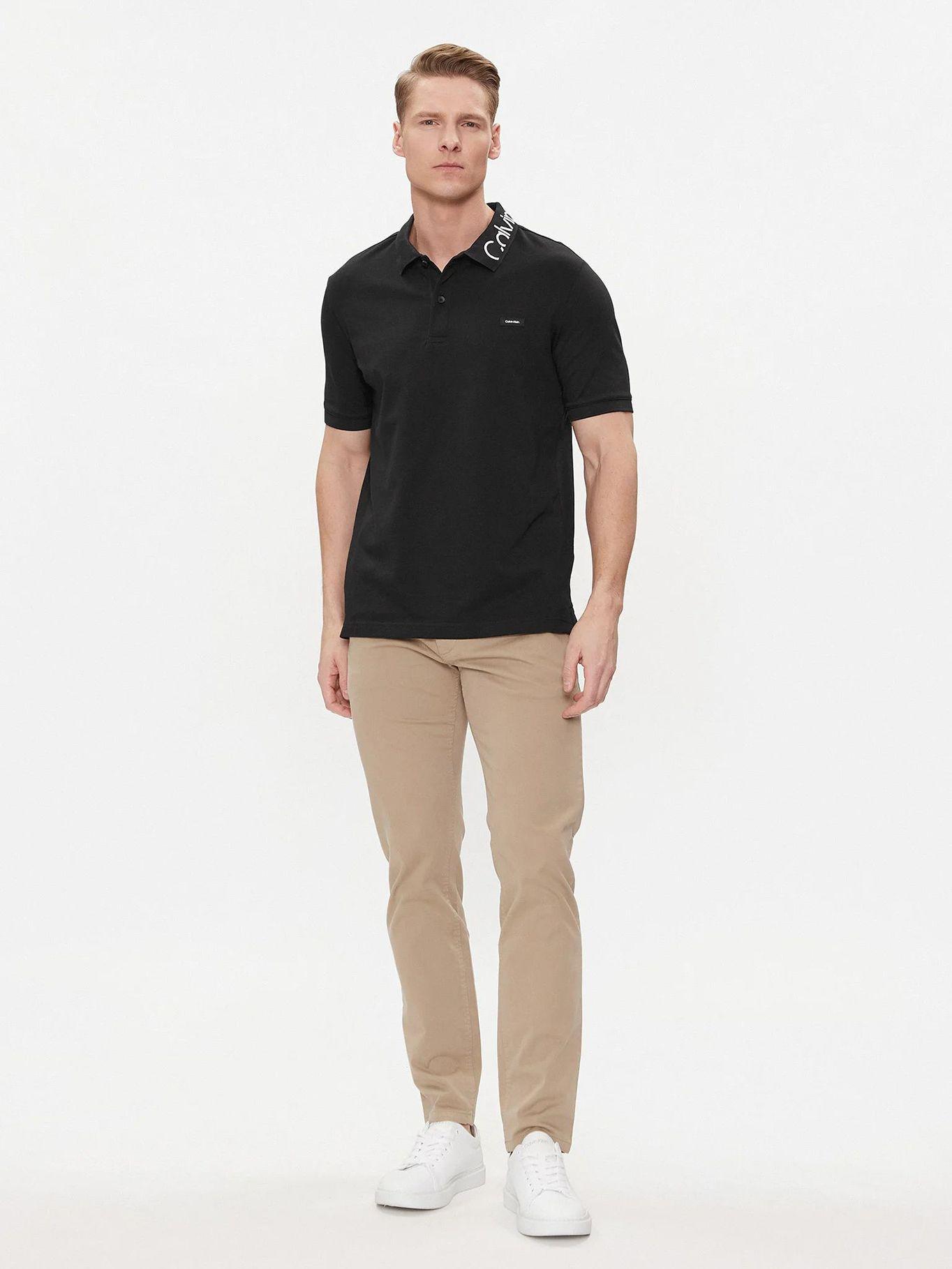 Polo Stretch Embroid Logo Negro Calvin Klein-1