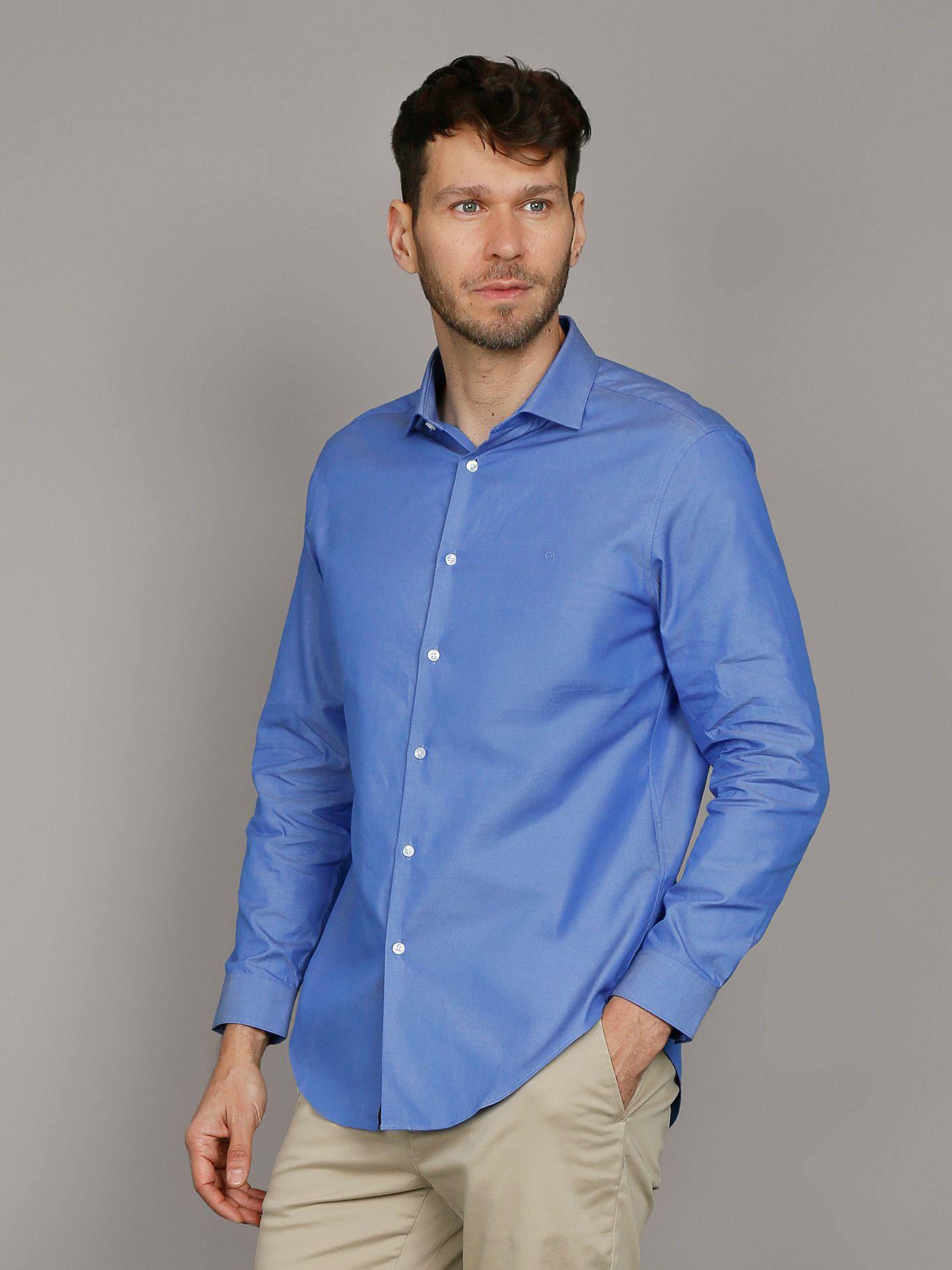 Camisa Slim Fresh Azul Calvin Klein-0