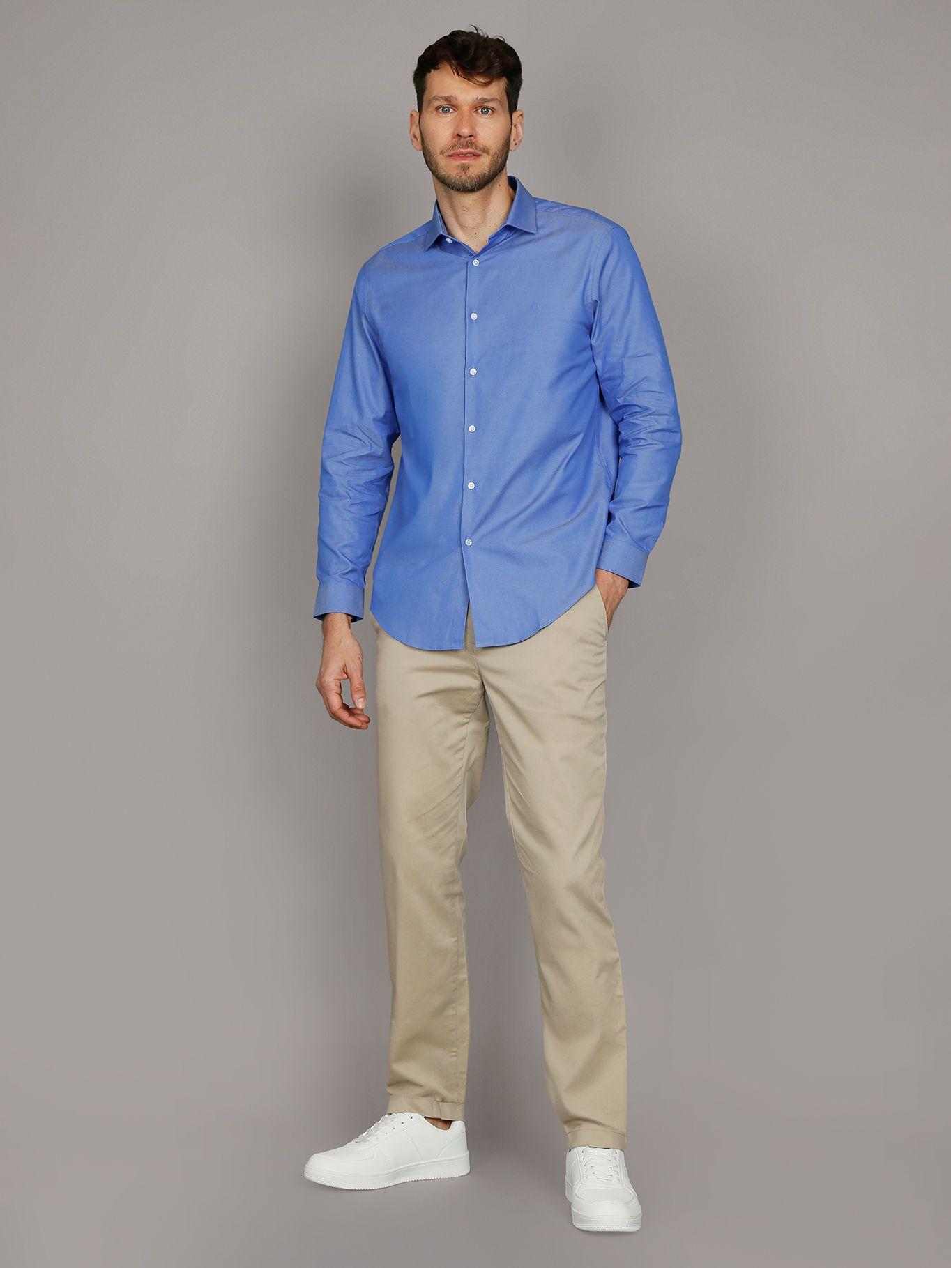 Camisa Slim Fresh Azul Calvin Klein-1