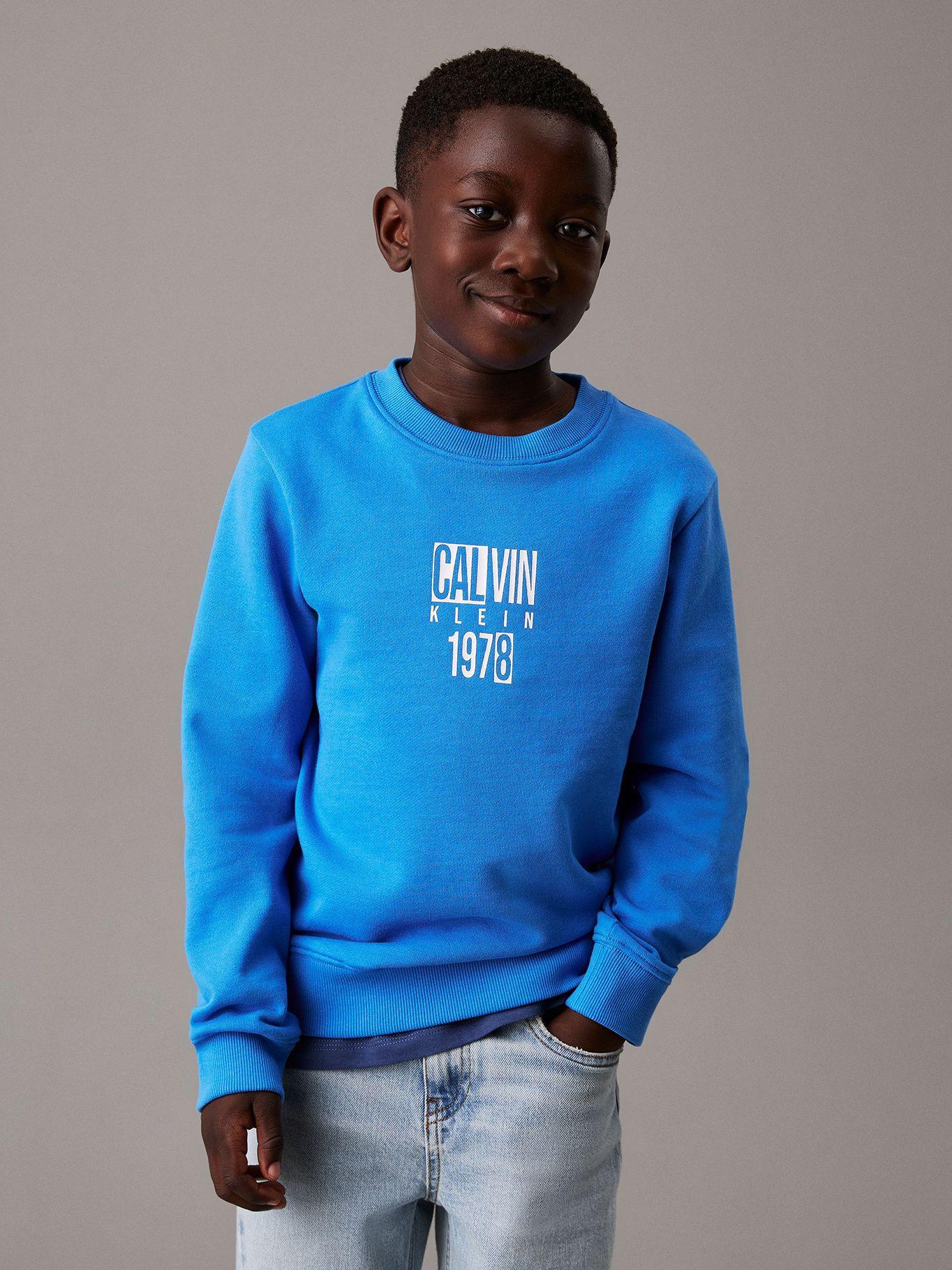 Polerón Niño Good Level Graphic Azul Calvin Klein-0