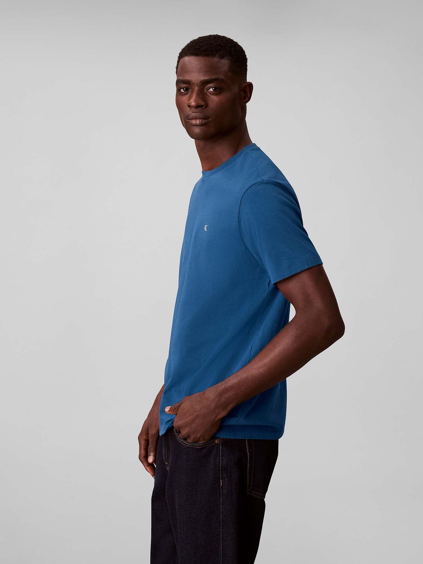 Polera Clásica con Monograma Azul Calvin Klein-3