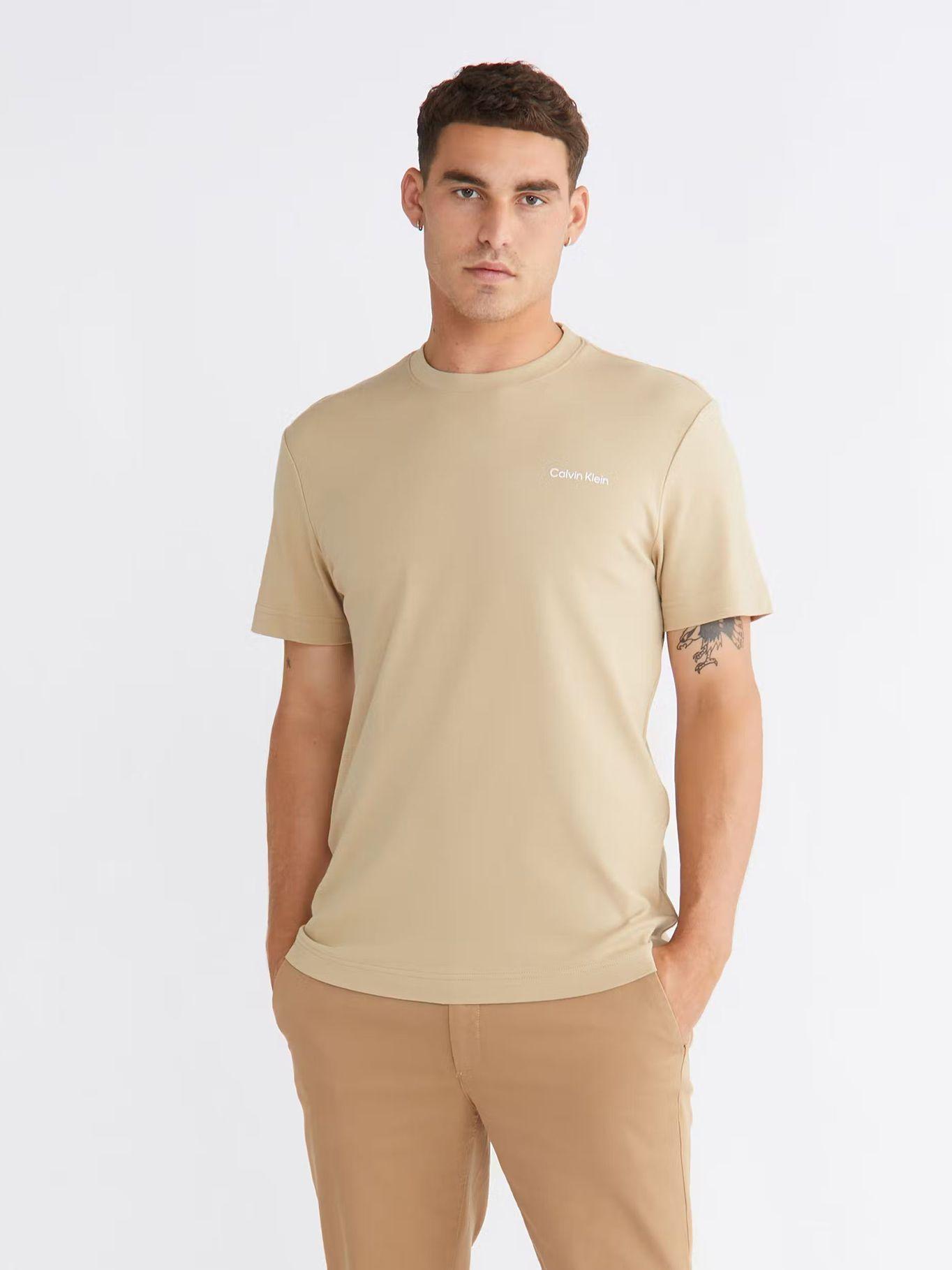 Camiseta de algodón orgánico Beige Calvin Klein K10K109894-PF2-0