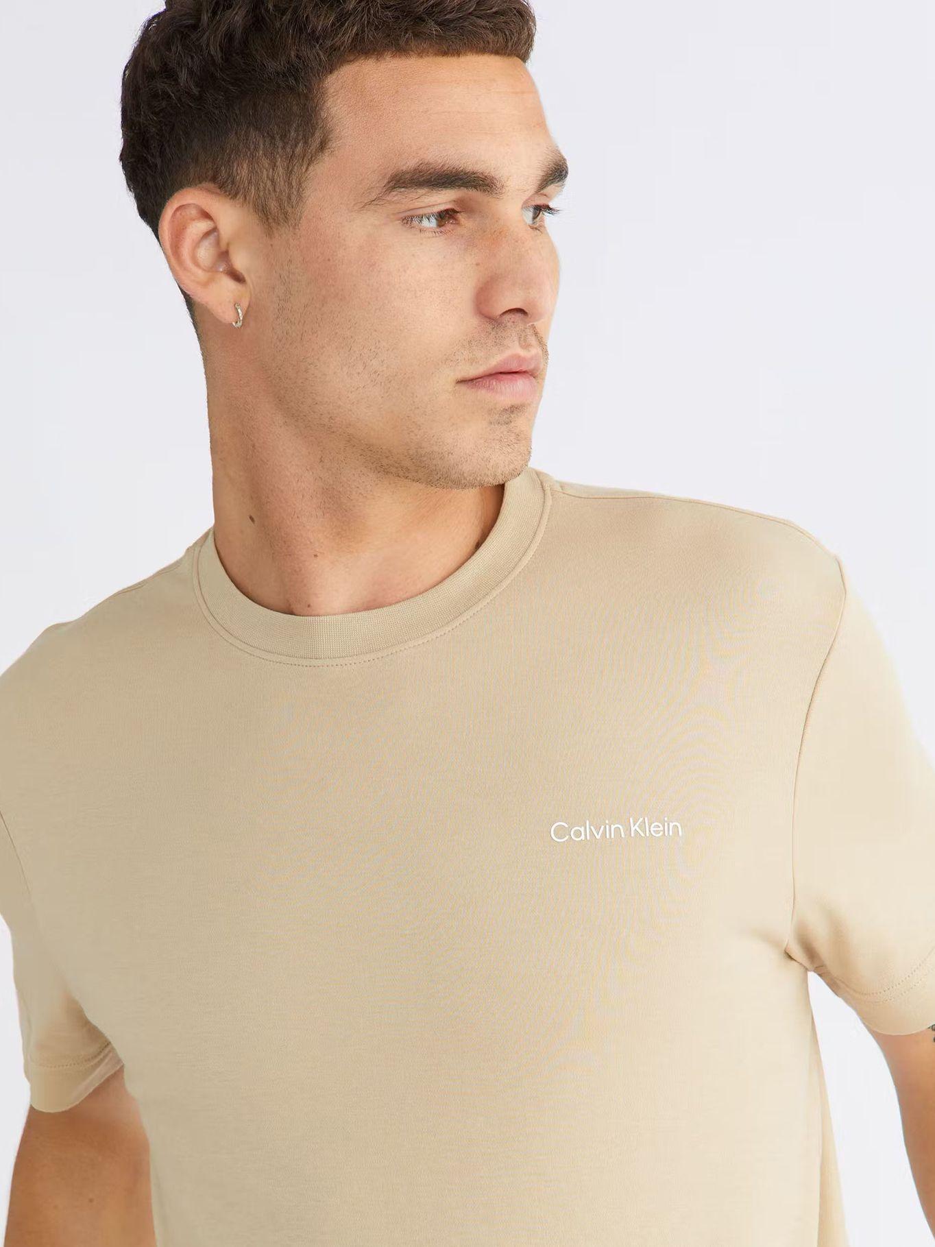 Camiseta de algodón orgánico Beige Calvin Klein K10K109894-PF2-3