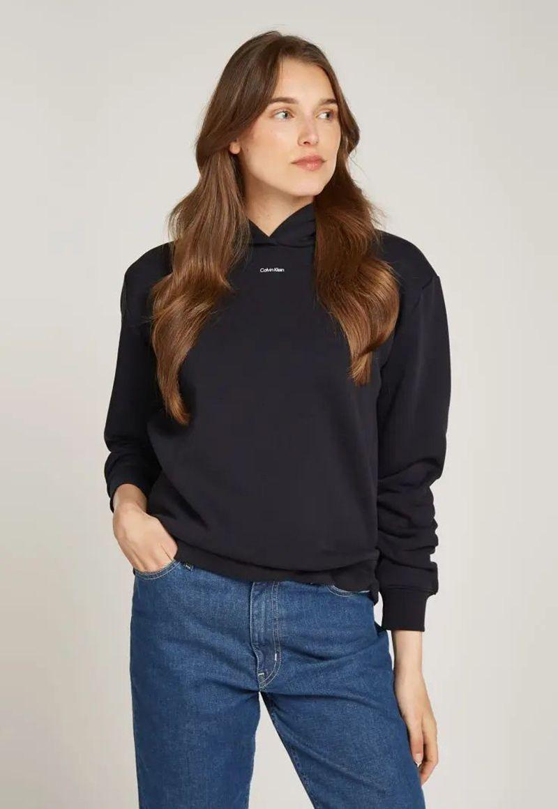 Poleron con Gorro Nano Logo Negro Calvin Klein-0