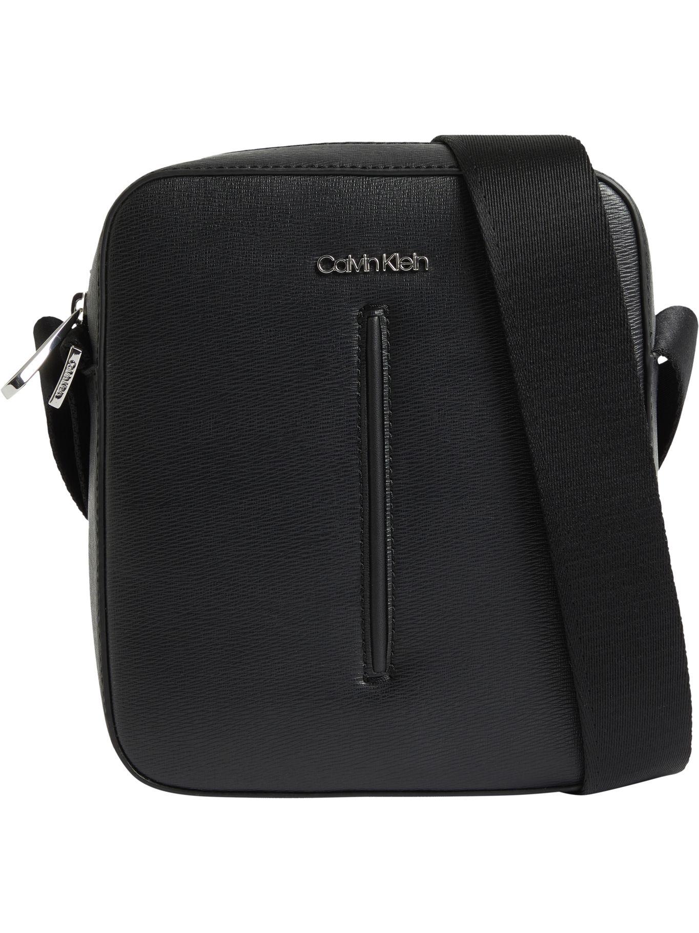 Bolso bandolera con la placa del logo Negro Calvin Klein-0