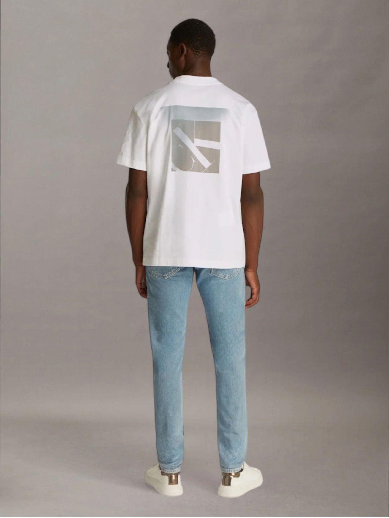 Polera suave con monograma en capas Blanco Calvin Klein-2