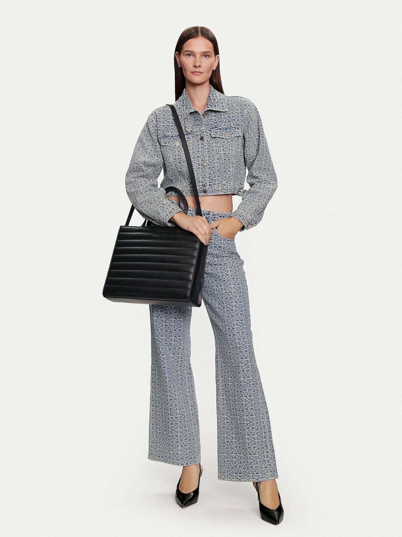 Cartera Tote Line Quilt Negro Calvin Klein-4
