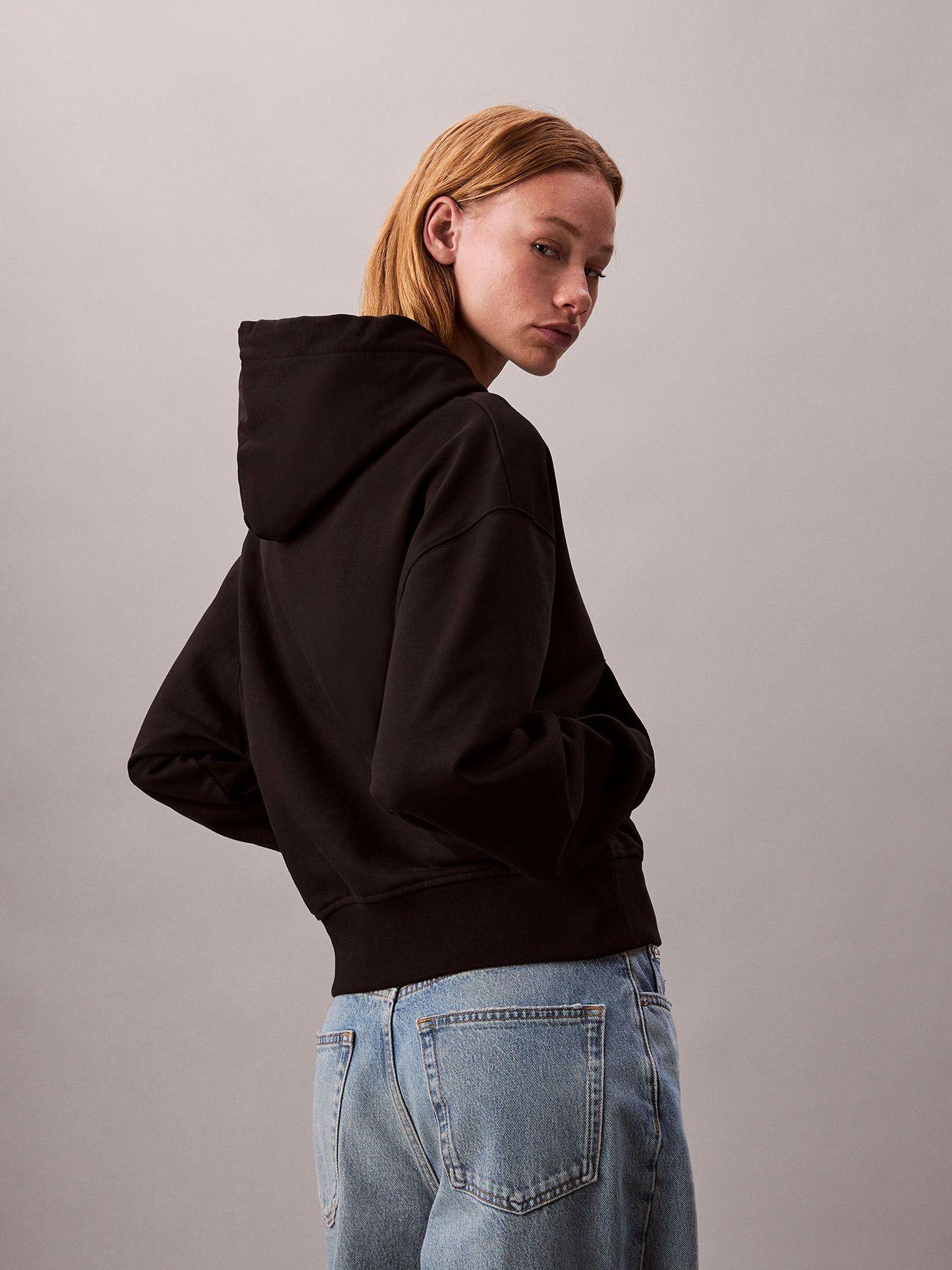 Polerón Con Gorro De Felpa Negro Calvin Klein-3