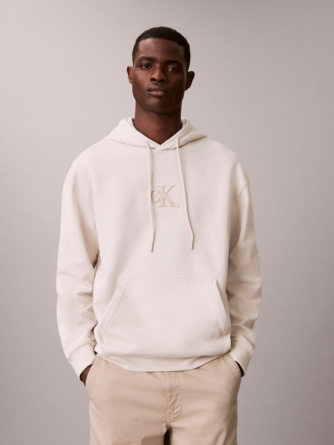 Polerón con Gorro y Monograma Beige Calvin Klein-0