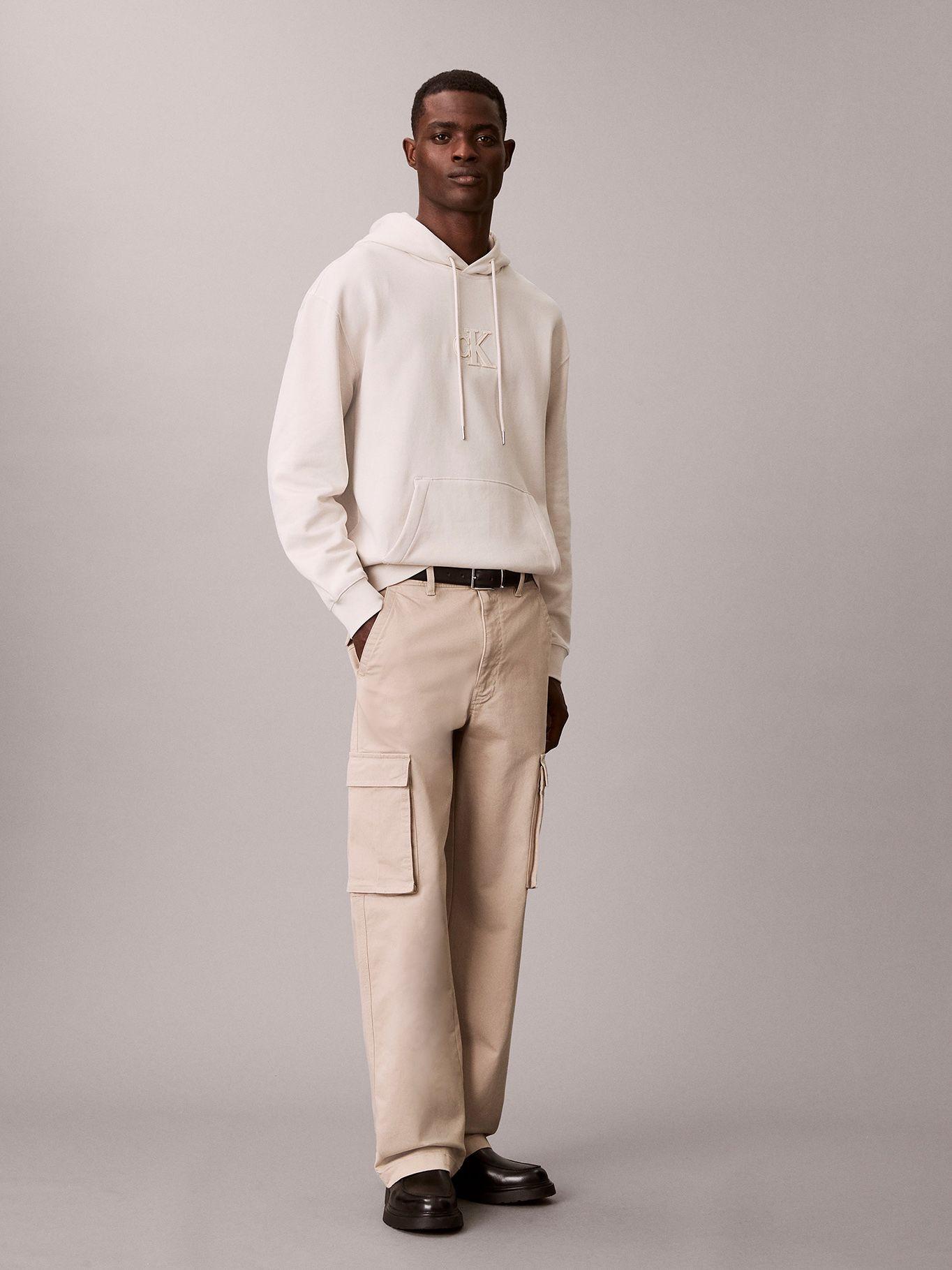 Polerón con Gorro y Monograma Beige Calvin Klein-1