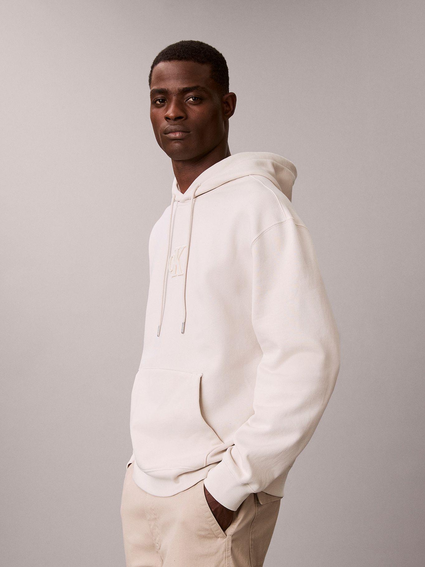 Polerón con Gorro y Monograma Beige Calvin Klein-3