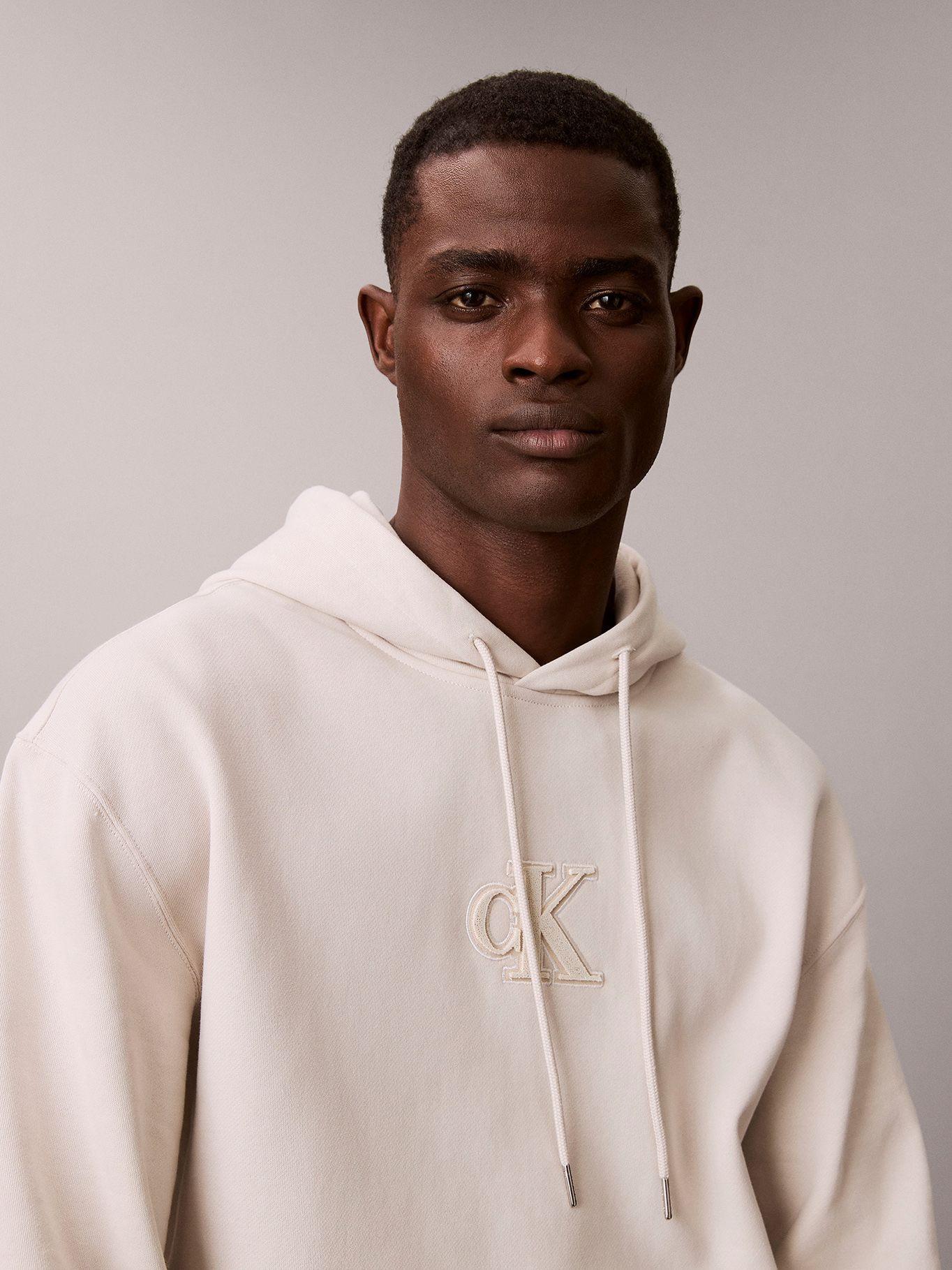 Polerón con Gorro y Monograma Beige Calvin Klein-5