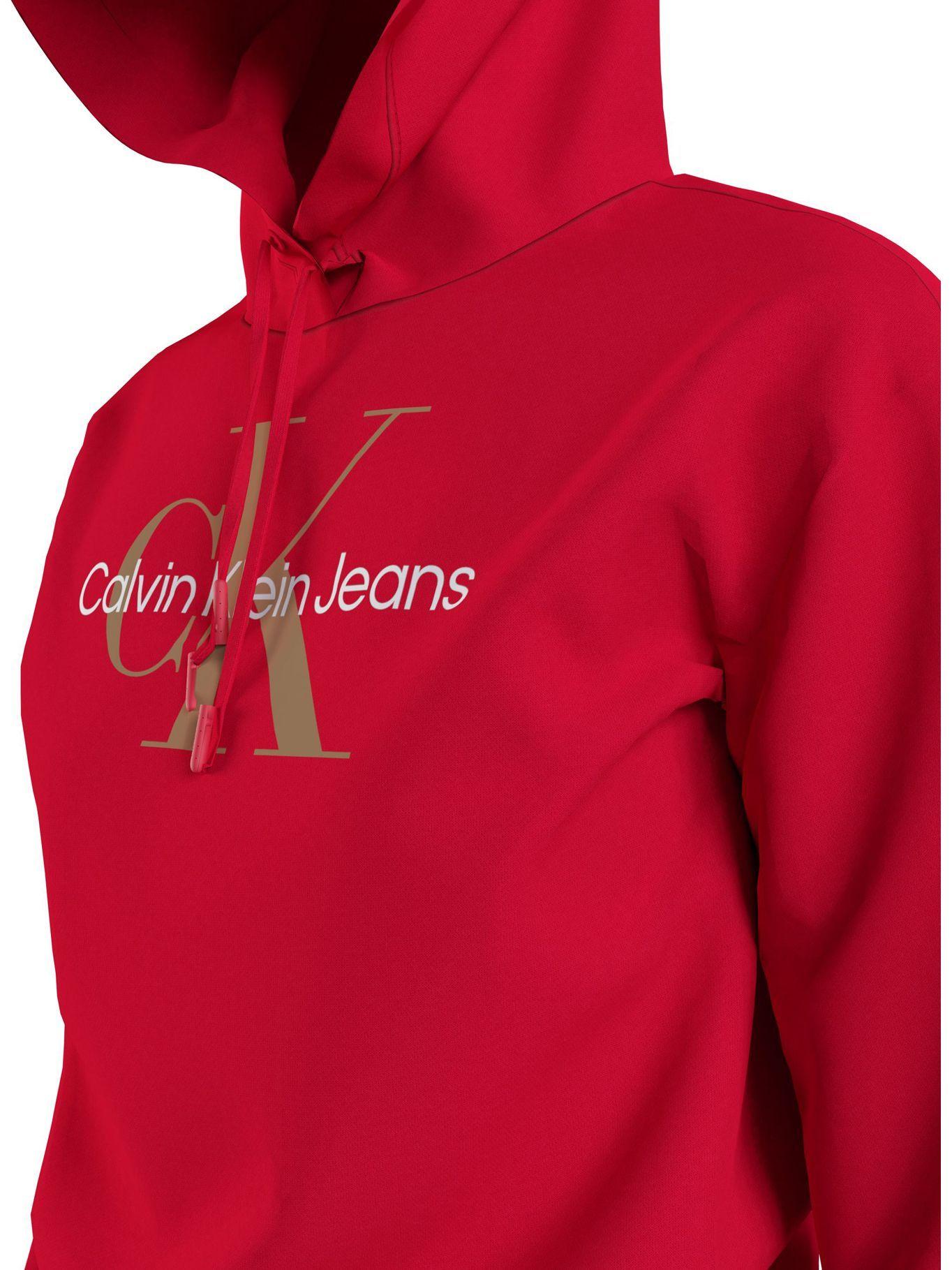 Polerón Hoodie Iconic Monologo Rojo Calvin Klein-4