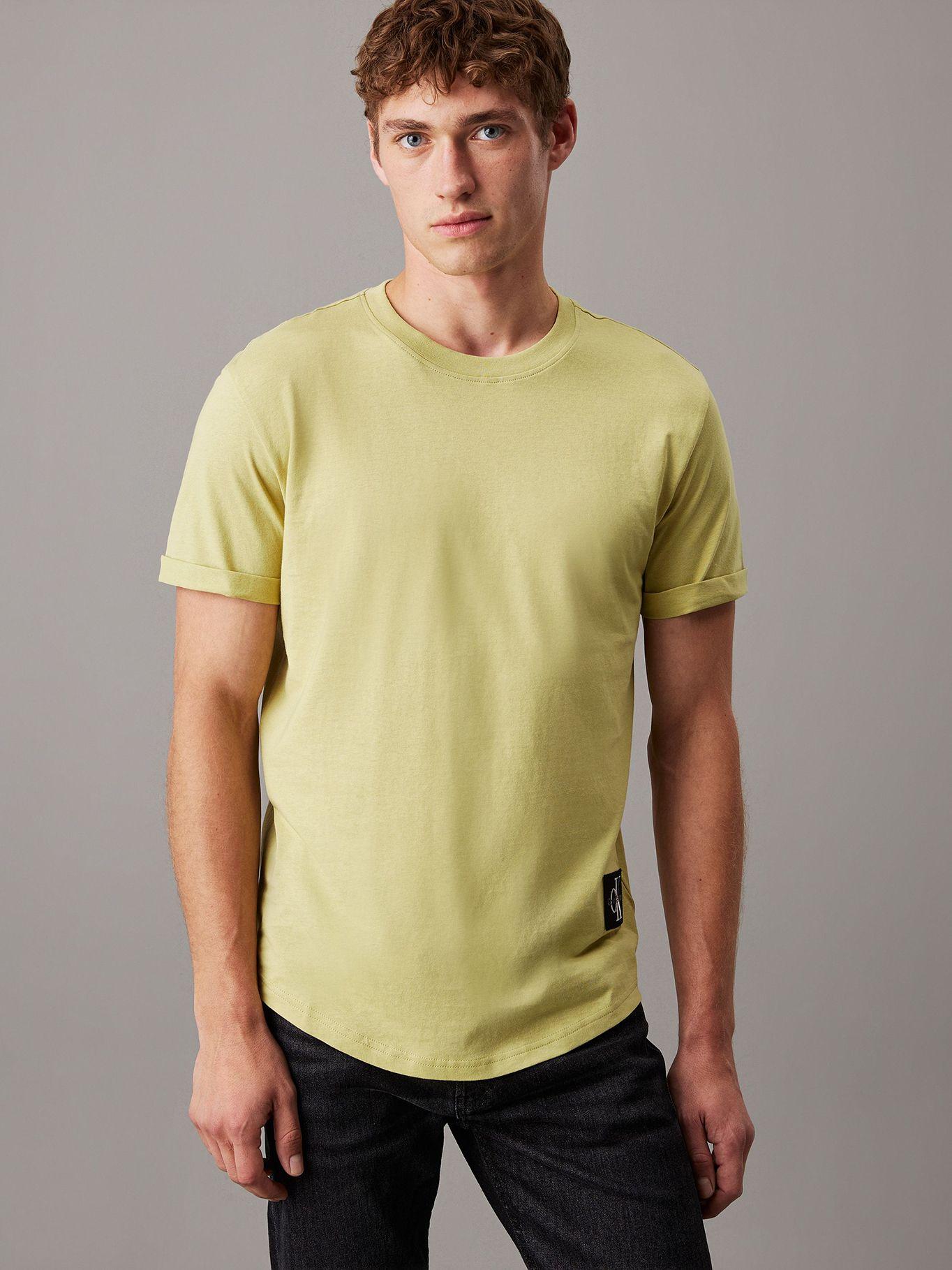 Polera de algodón con insignia Verde Calvin Klein-0