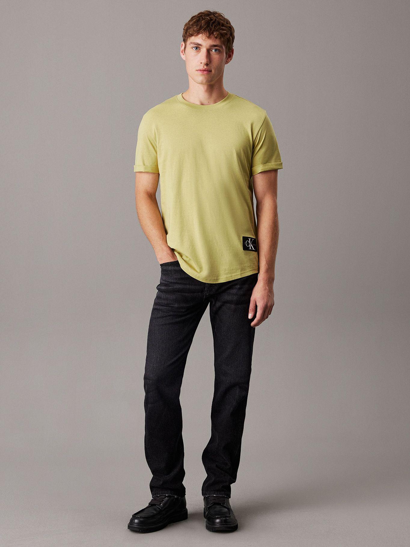 Polera de algodón con insignia Verde Calvin Klein-1