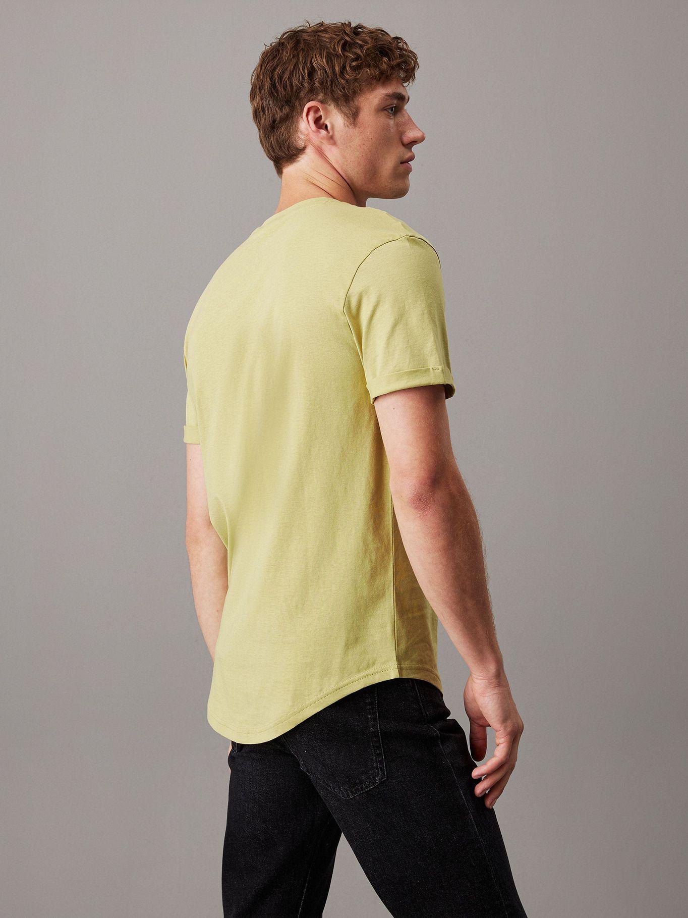 Polera de algodón con insignia Verde Calvin Klein-2