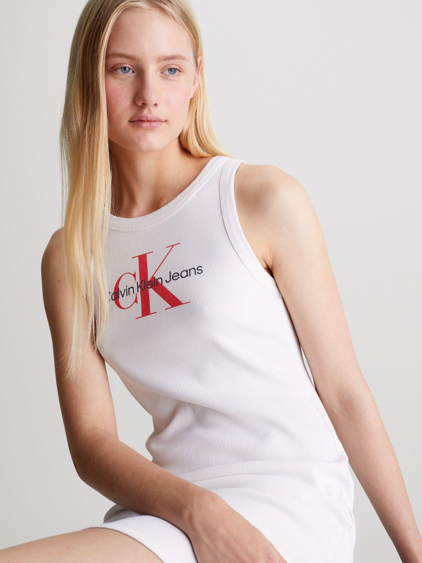 Vestido Archival Monologo Rib Tank Blanco Calvin Klein-2