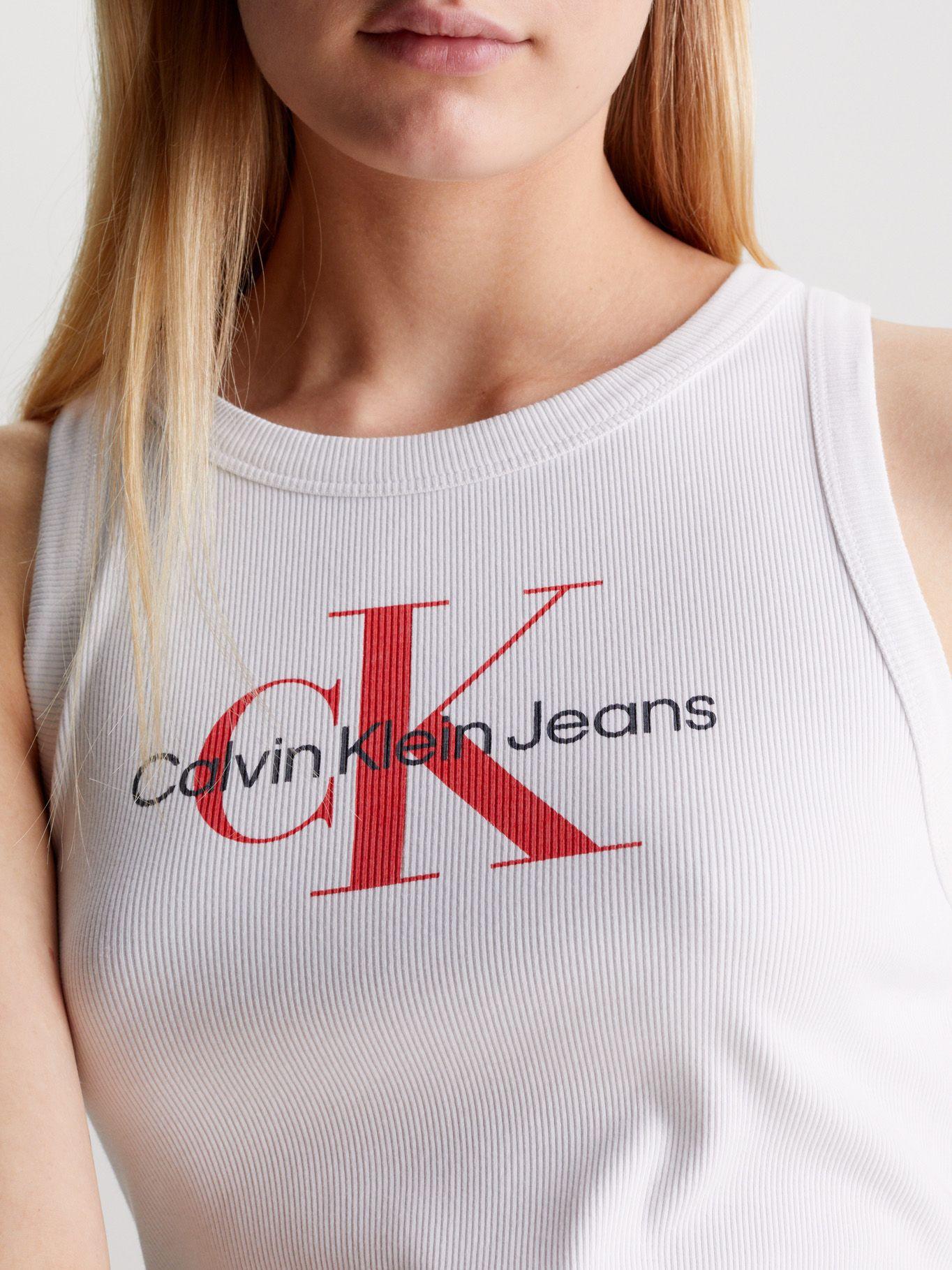 Vestido Archival Monologo Rib Tank Blanco Calvin Klein-3