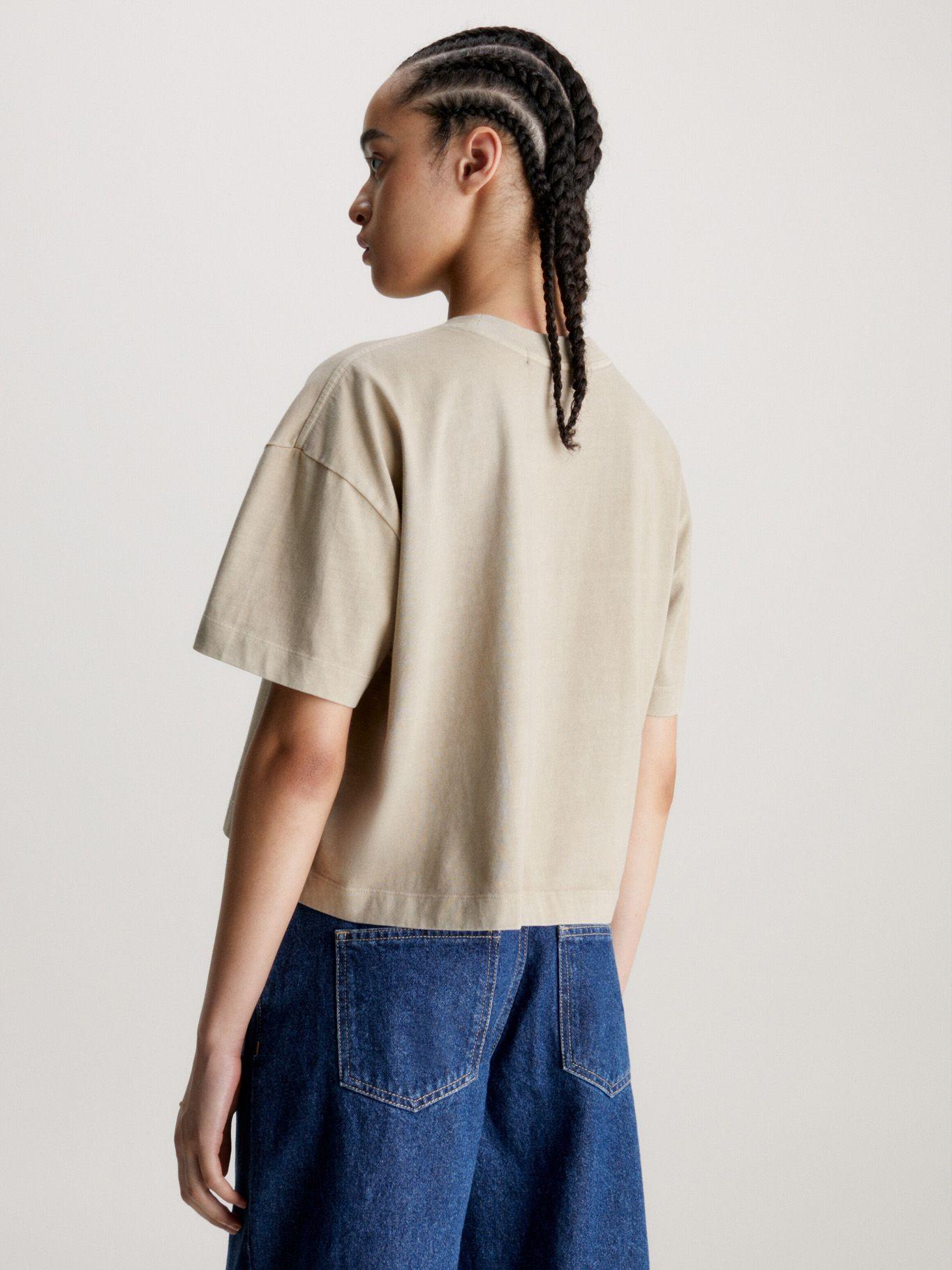 Polera Mineral Dye Monologo Beige-2