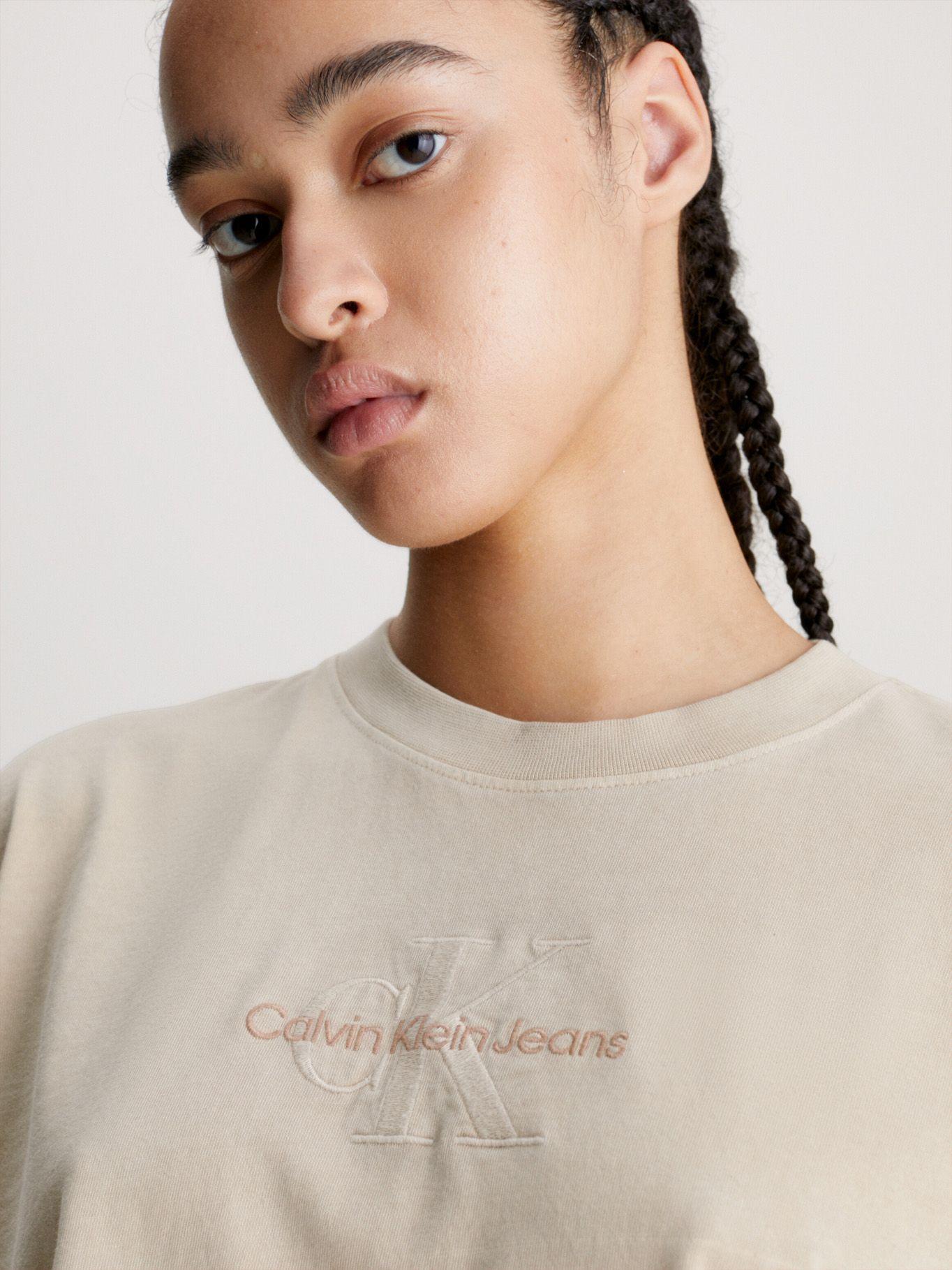 Polera Mineral Dye Monologo Beige-3