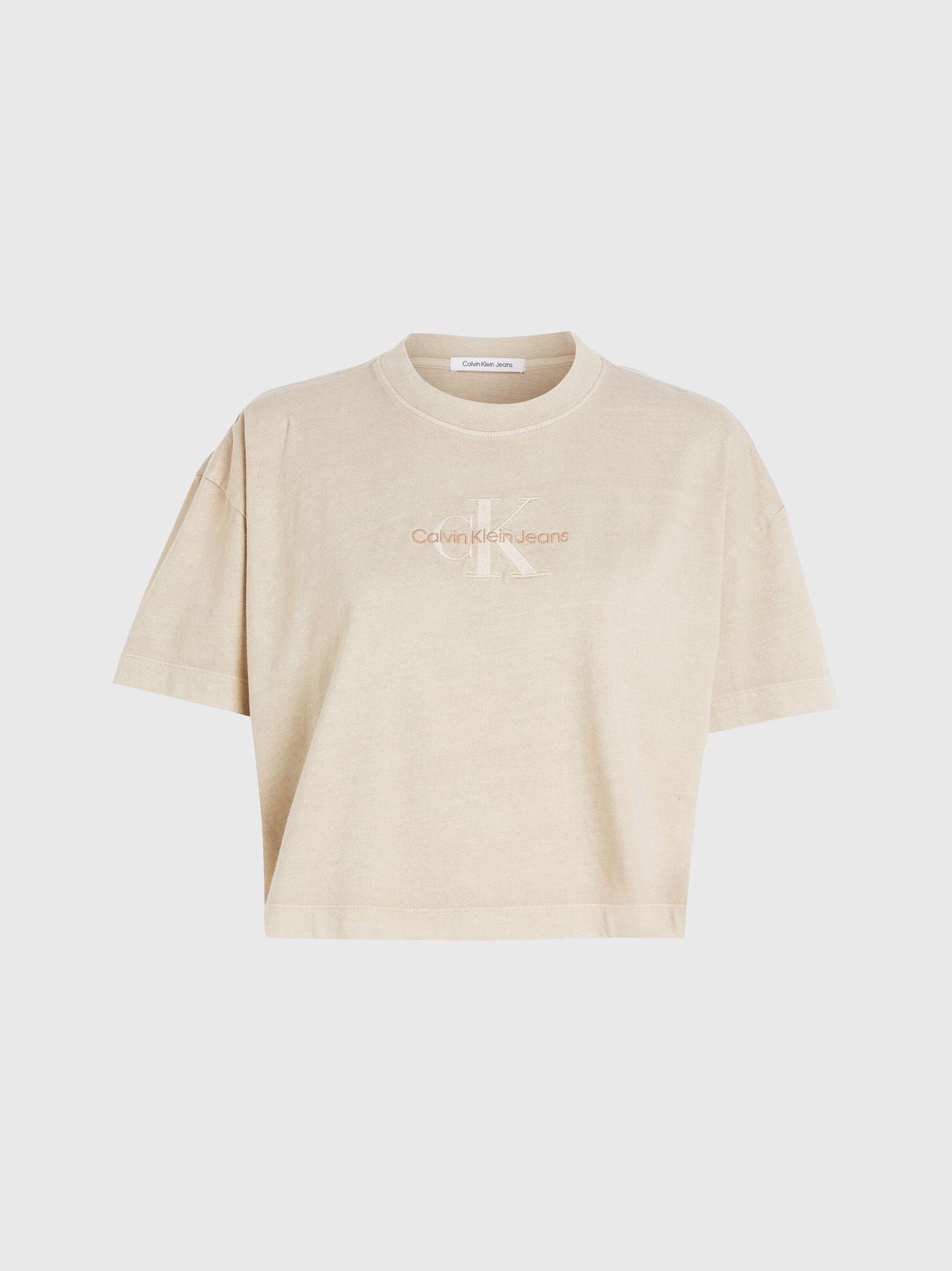 Polera Mineral Dye Monologo Beige-4