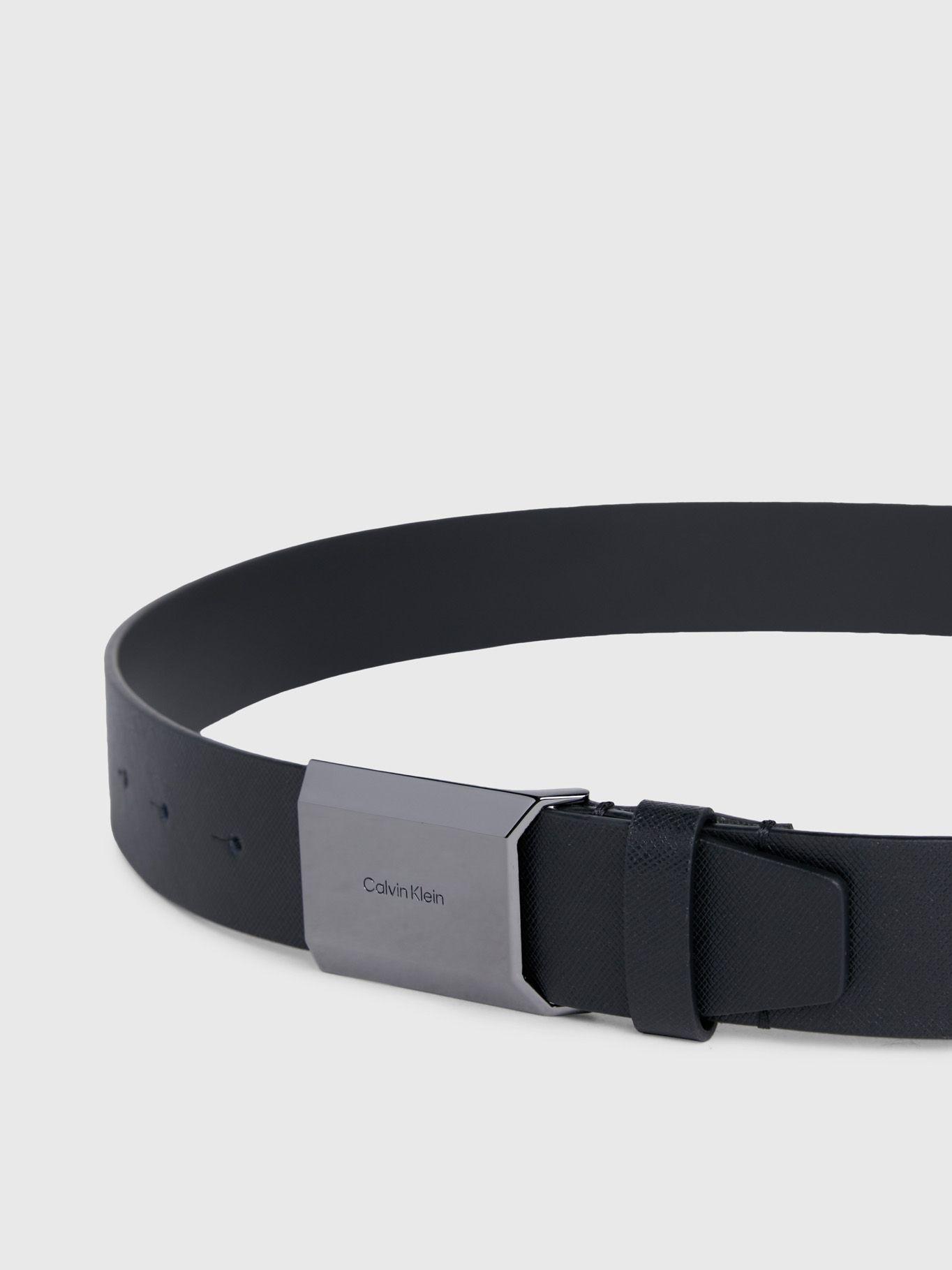 Cinturón Beveled Plaque 2.0 Saffiano Negro Calvin Klein-2