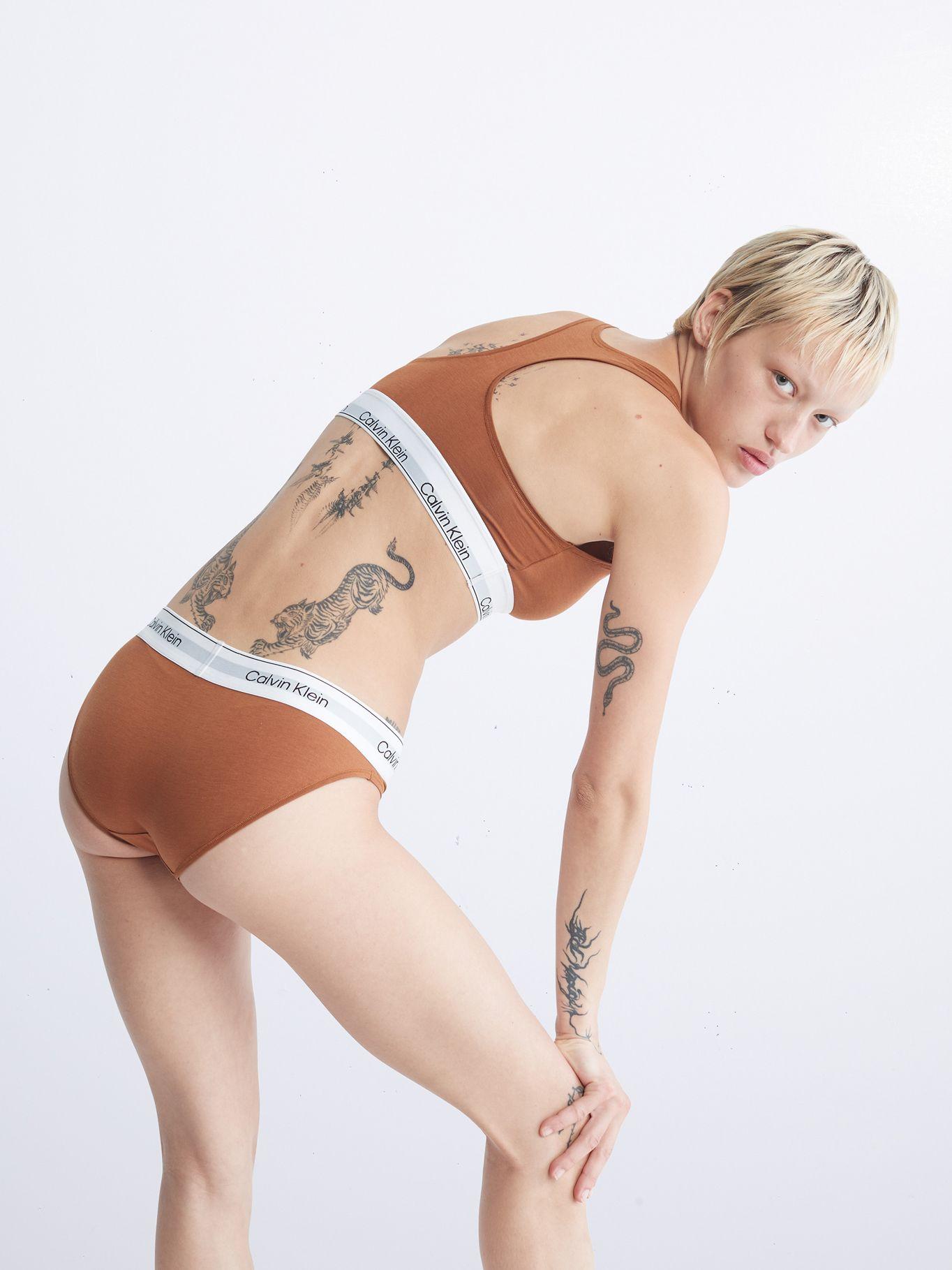 Bralette Espalda Cruzada-Modern Cott Cafe Calvin Klein-2
