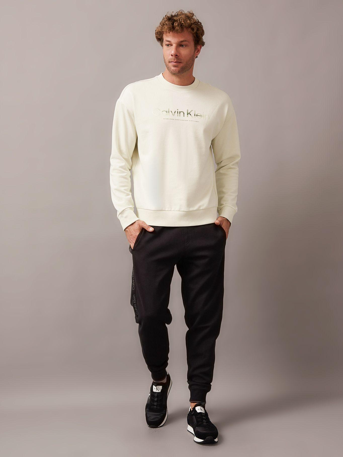 Polerón Diffused Logo Blanco Calvin Klein-1