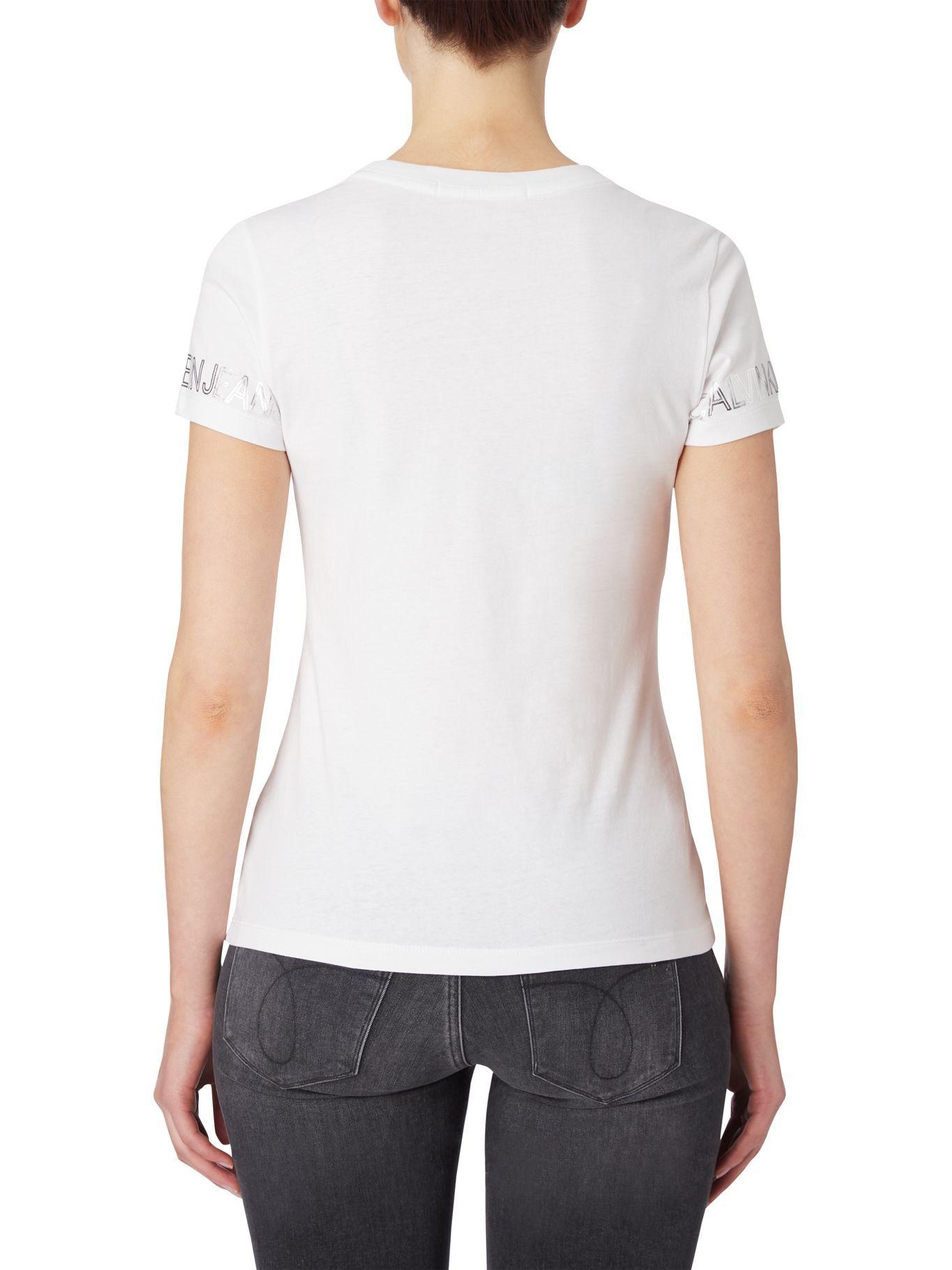 Polera Outline Logo  Blanco Calvin Klein-1