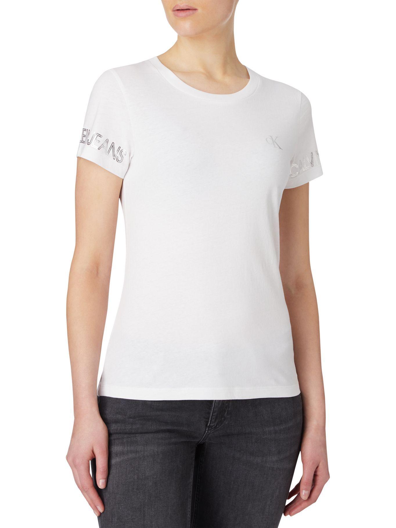 Polera Outline Logo  Blanco Calvin Klein-0