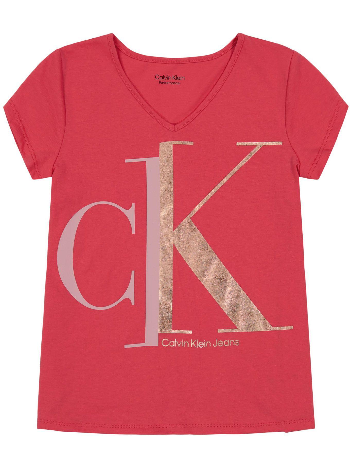 Polera Split Monogram Rojo Calvin Klein-0