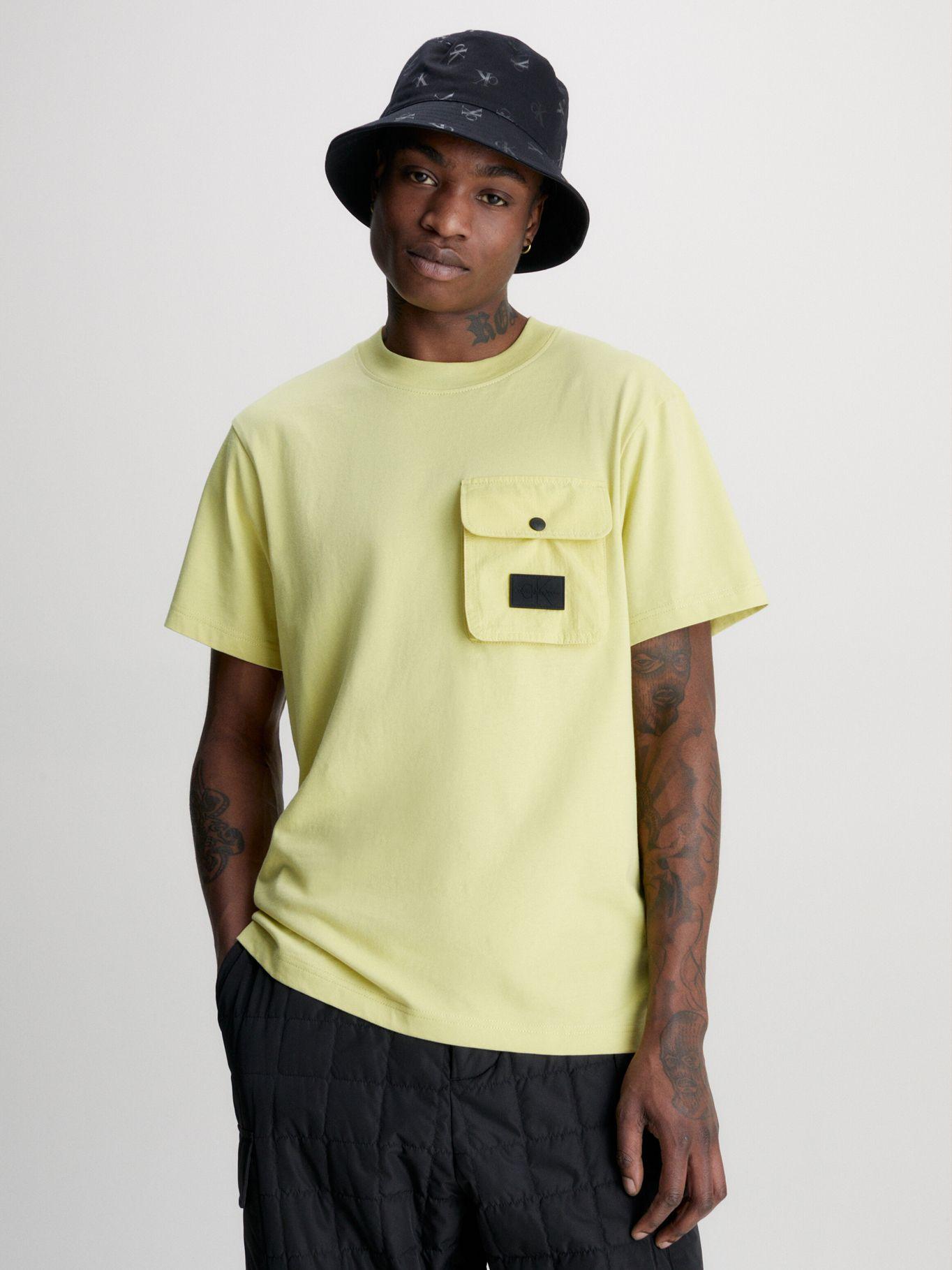 Polera Mix Media Pocket  Amarillo Calvin Klein-0
