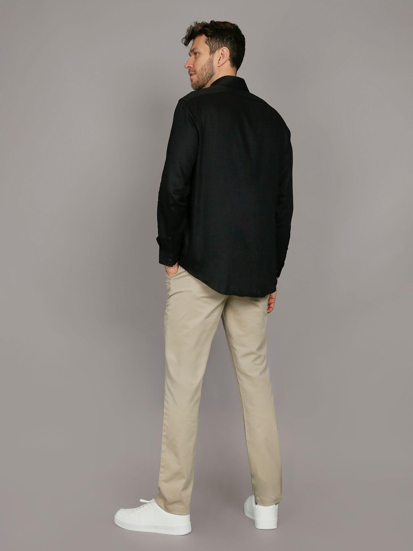 Camisa Slim Cotton Untucked Negro Calvin Klein-2