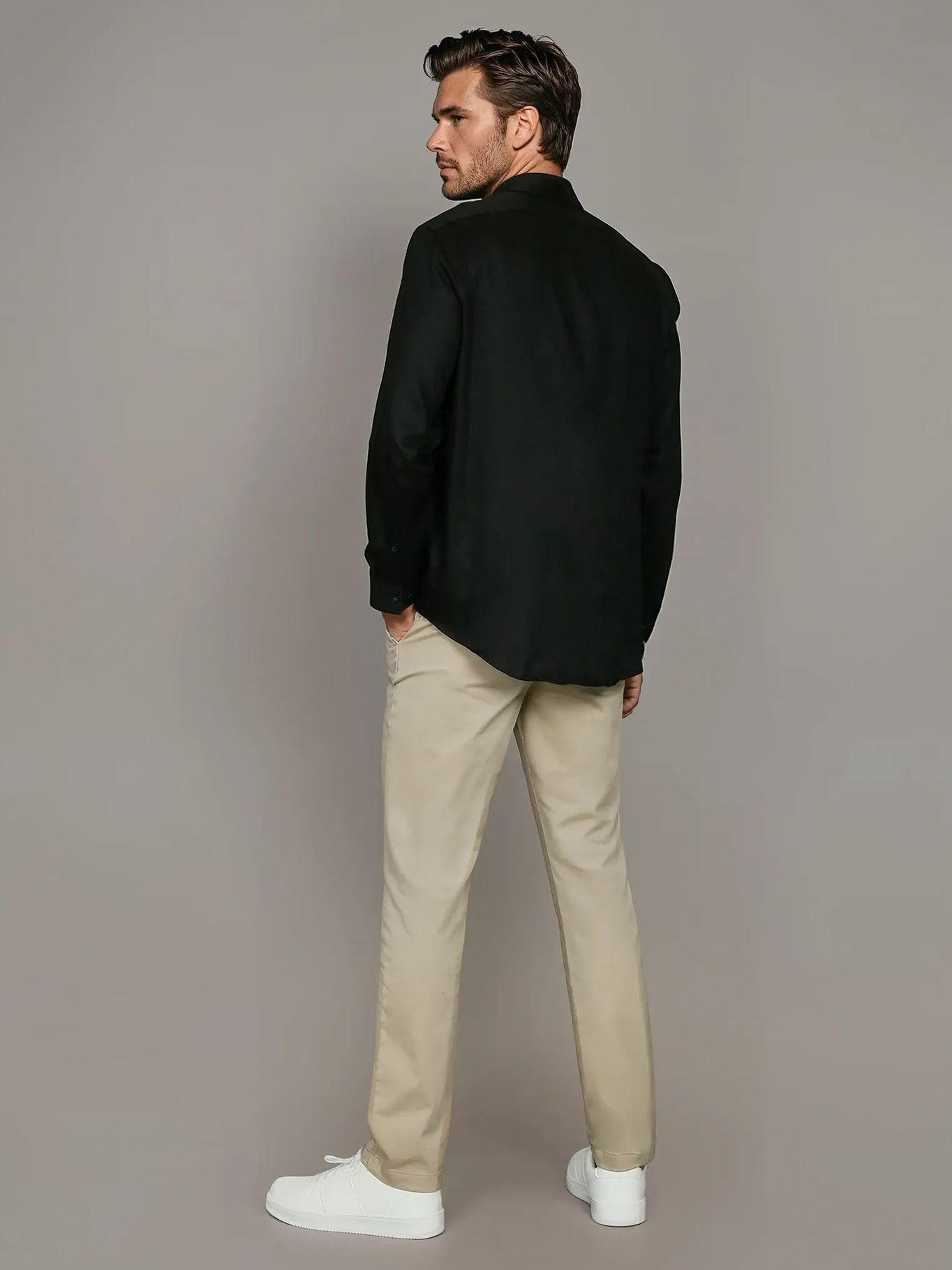 Camisa Slim Cotton Untucked Negro Calvin Klein-2