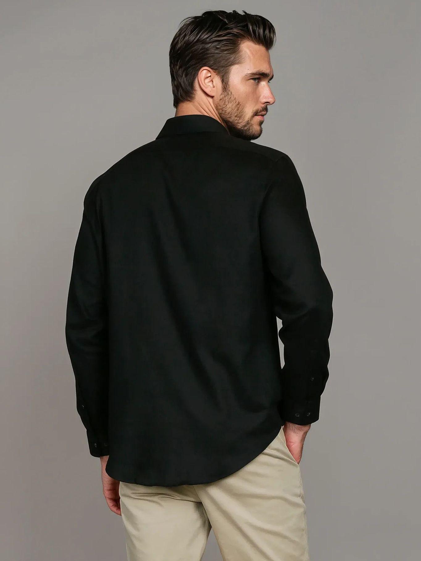 Camisa Slim Cotton Untucked Negro Calvin Klein-3