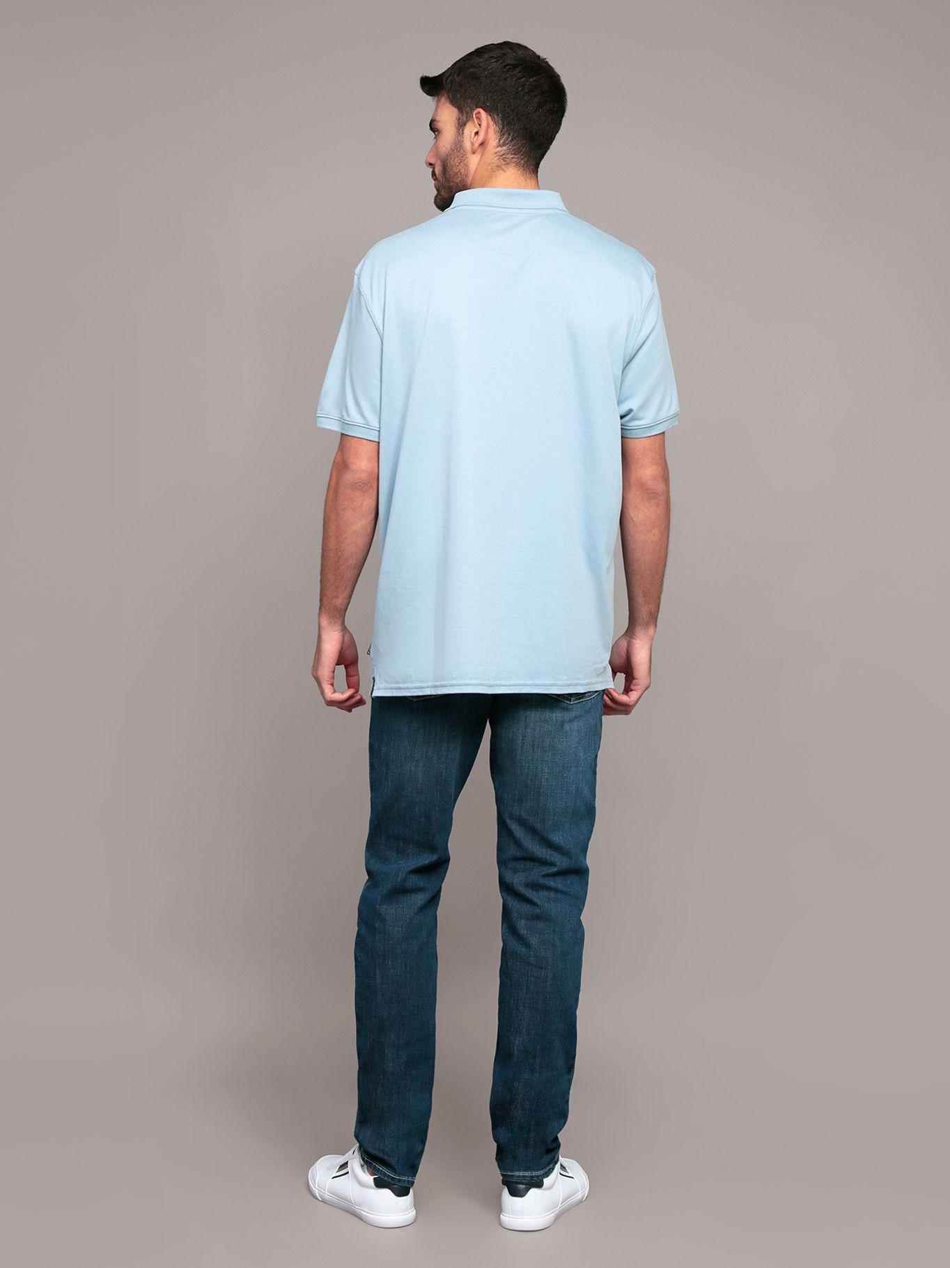 Polo solid liquid Celeste Calvin Klein-2